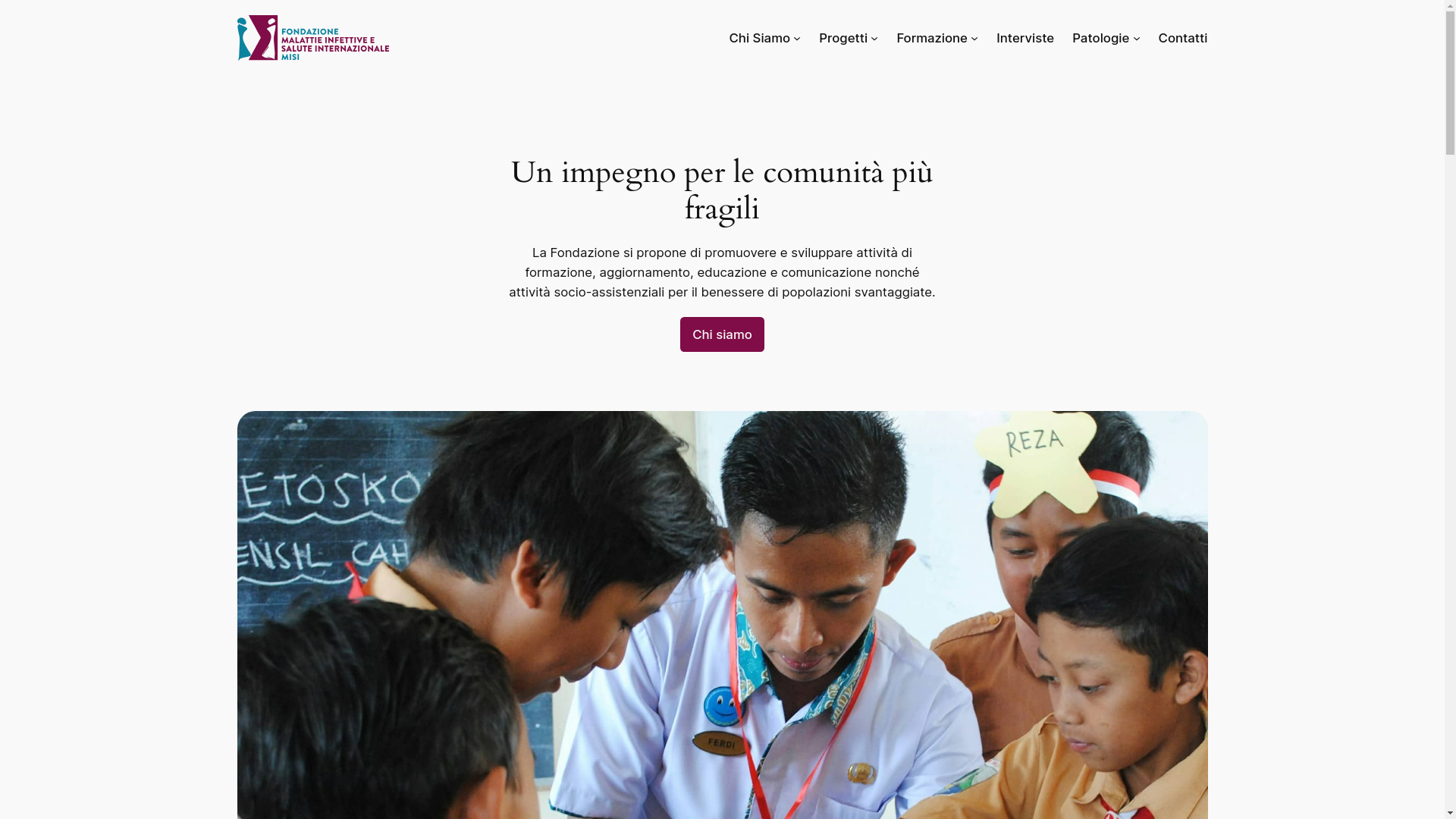 website screenshot of https://fondazionemisi.it/