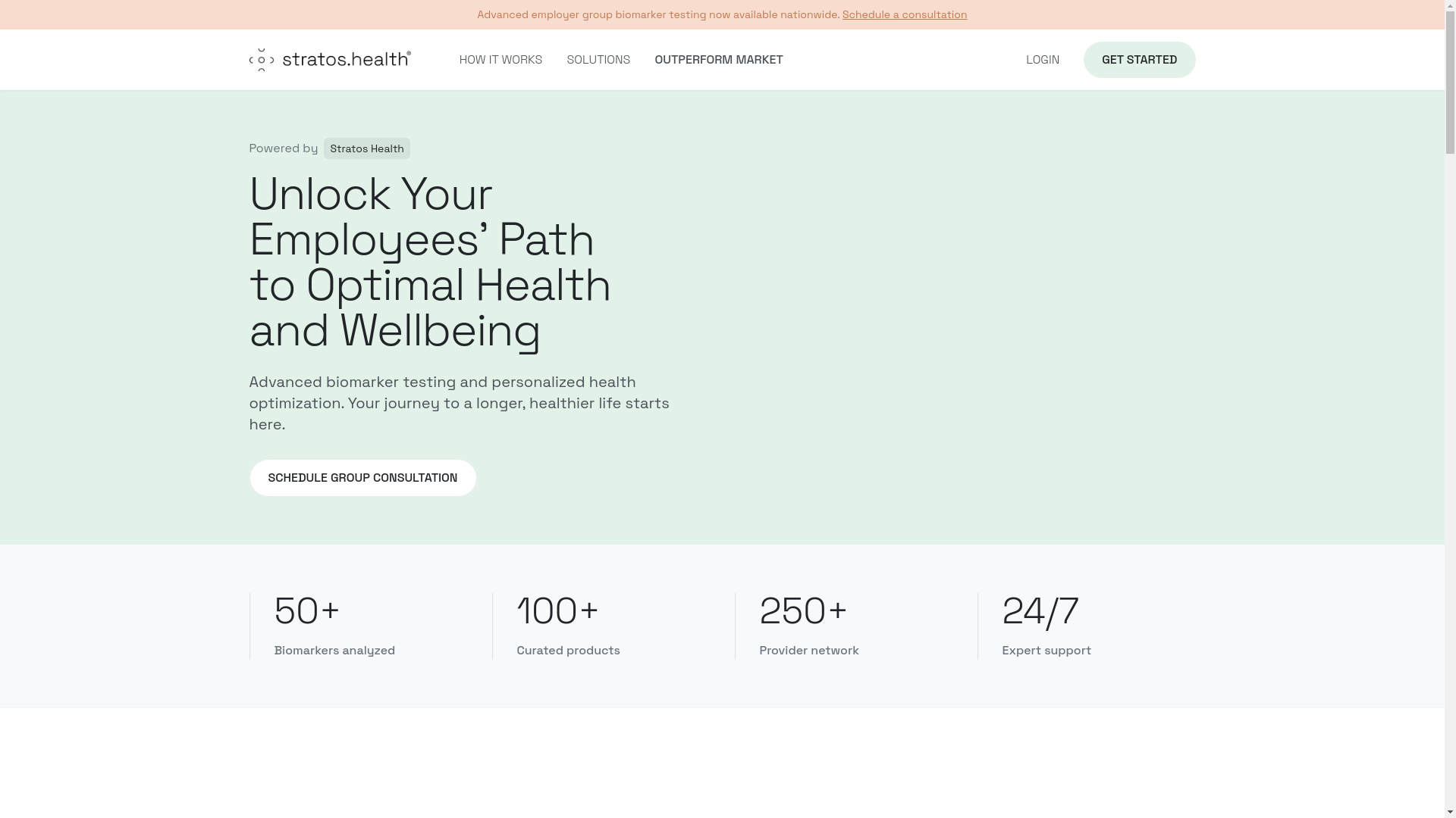 website screenshot of https://stratoshealthhealthspan.org/