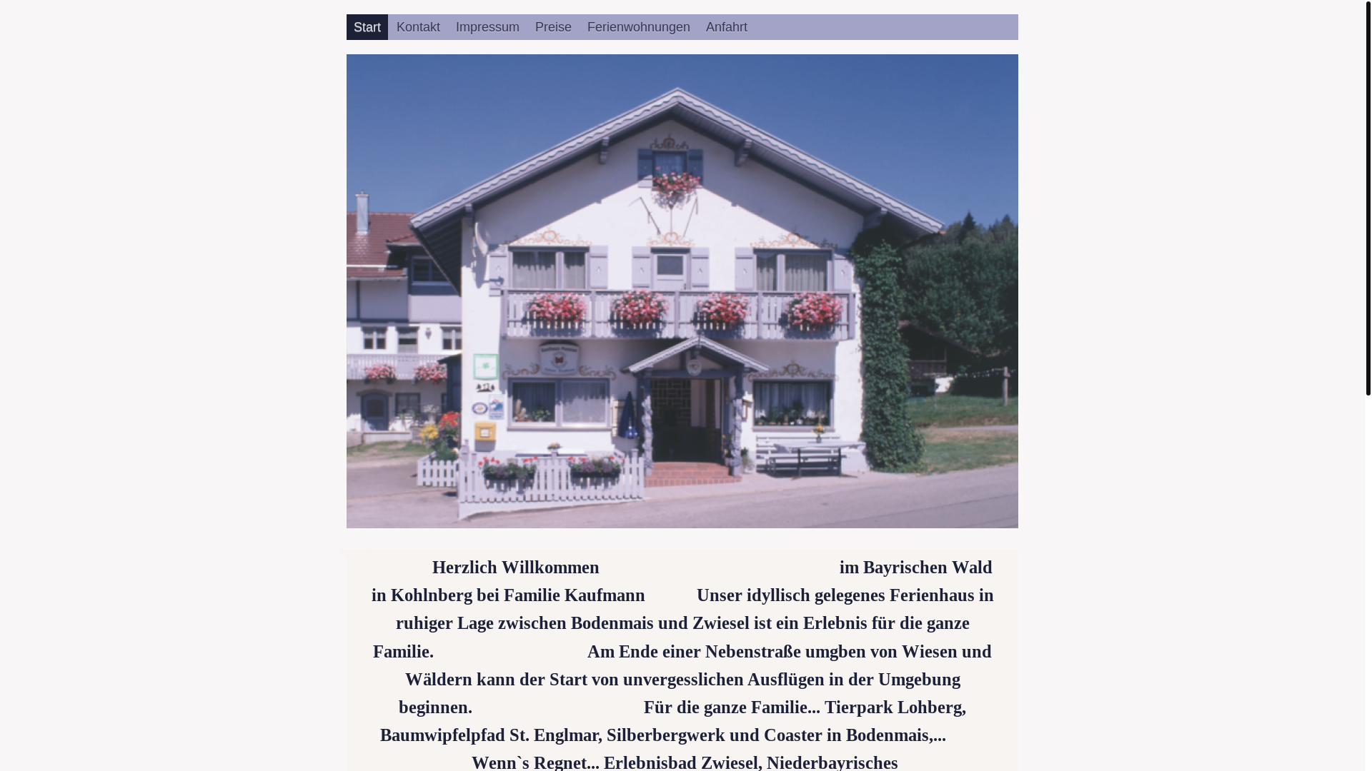 website screenshot of https://kaufmann-ferienwohnungen.de/