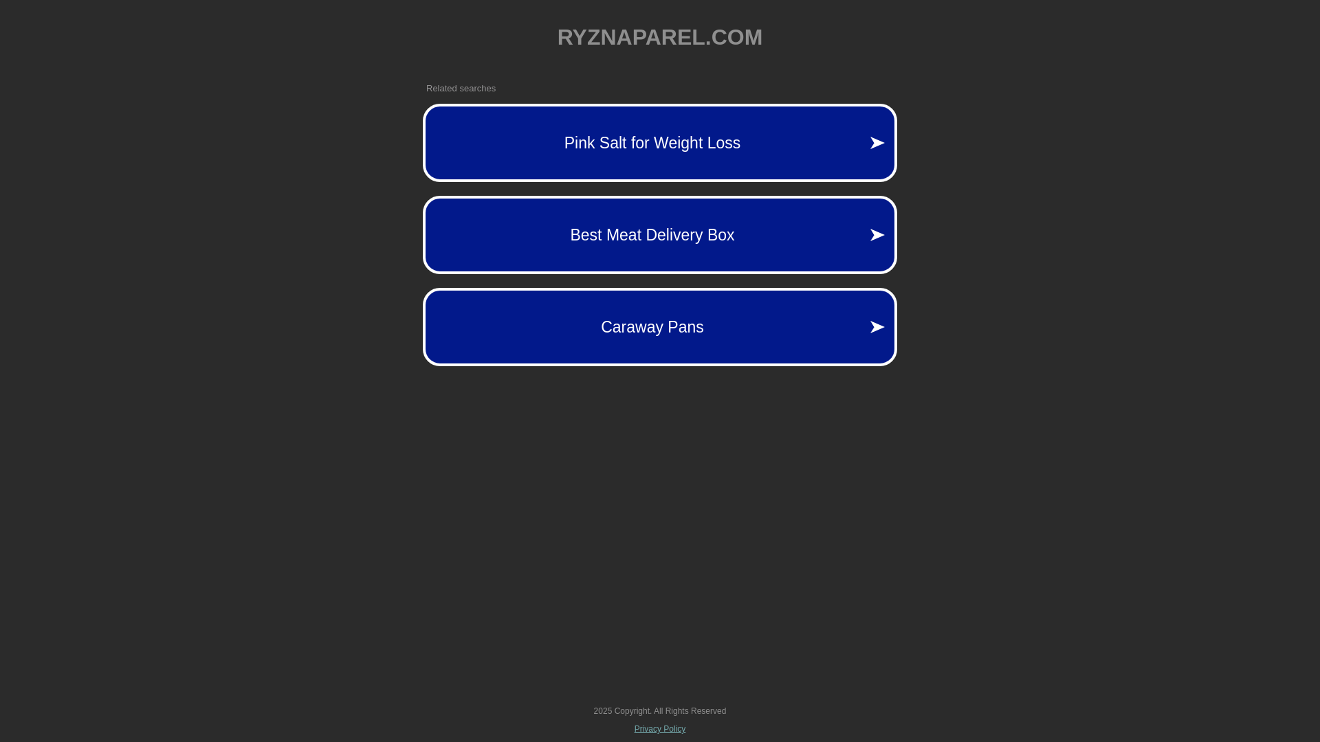 website screenshot of https://ryznaparel.com/