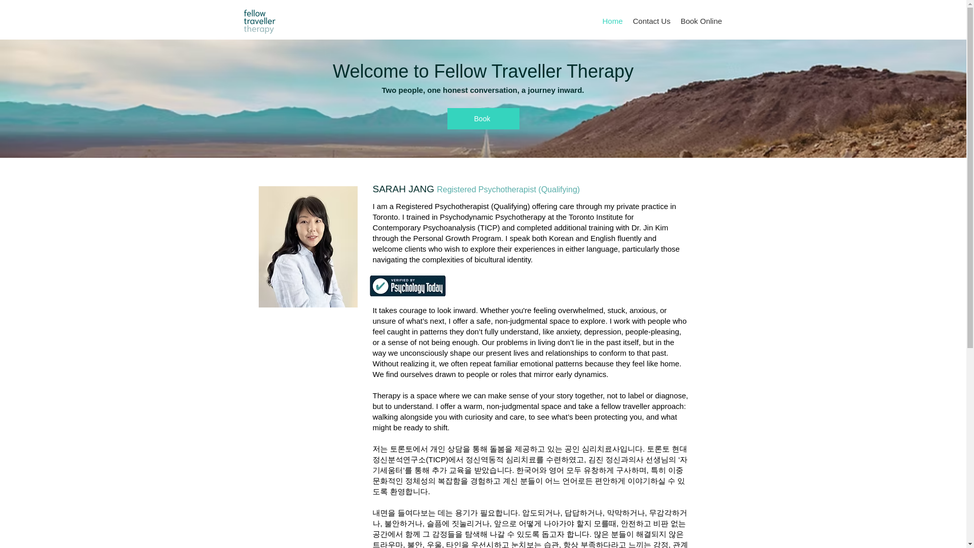 website screenshot of https://fellowtravellertherapy.ca/