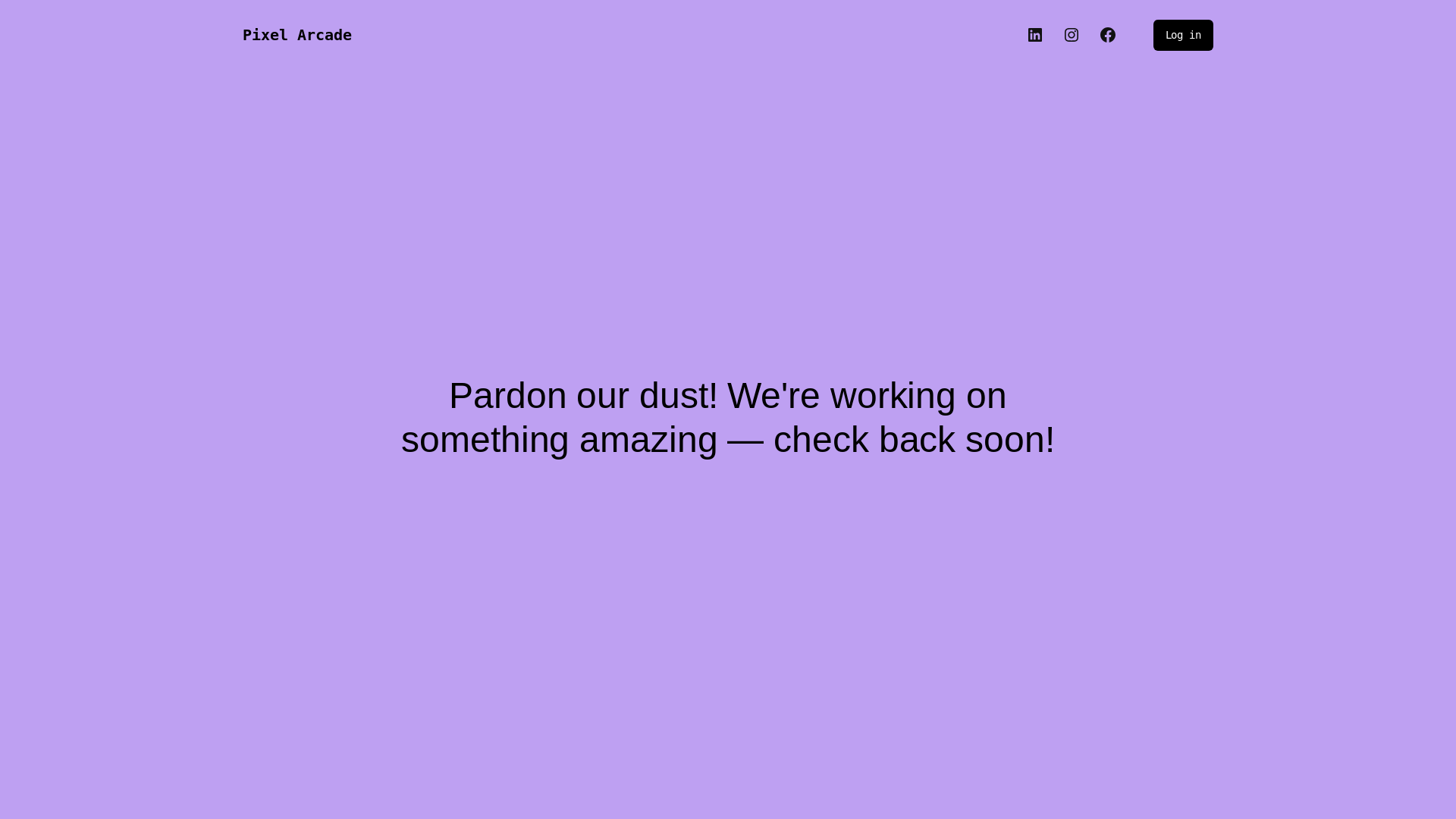 website screenshot of https://pixelarcade.com.au/