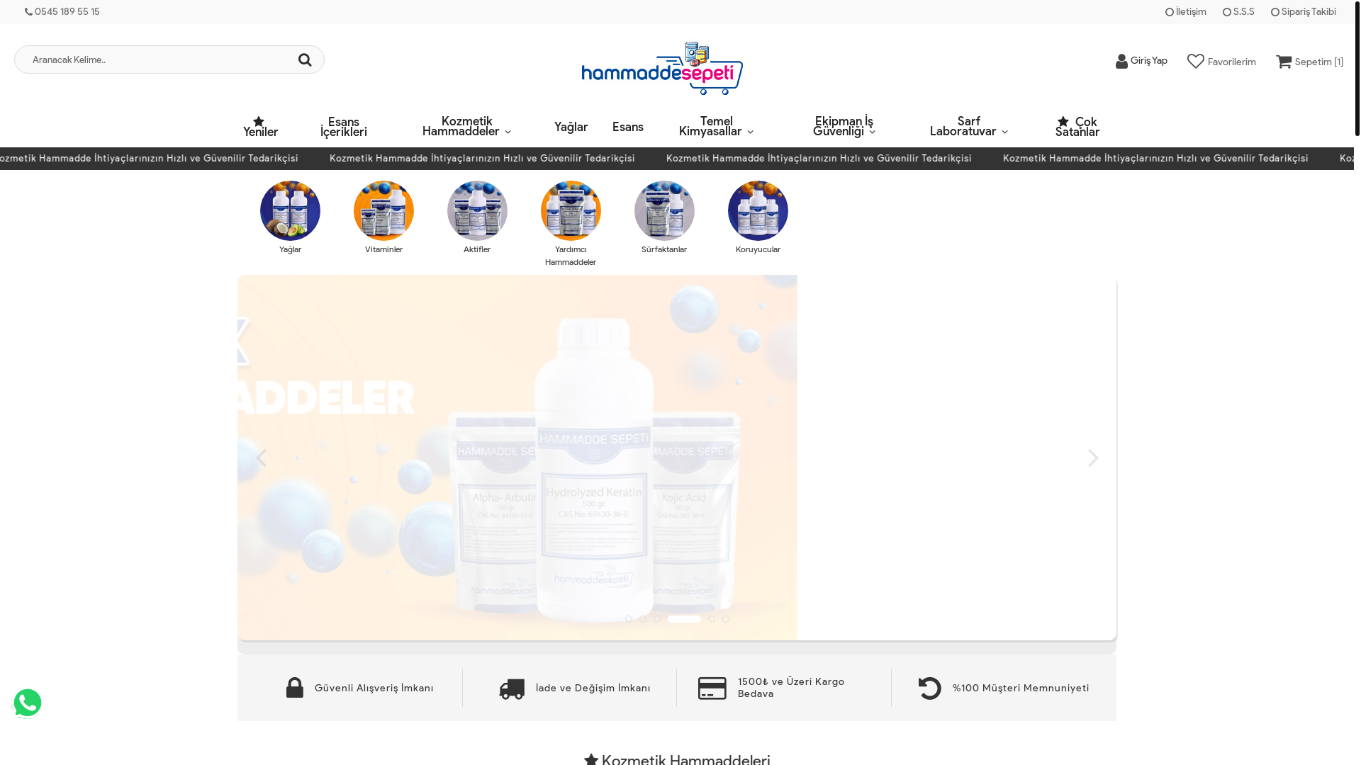 website screenshot of https://www.hammaddesepeti.com