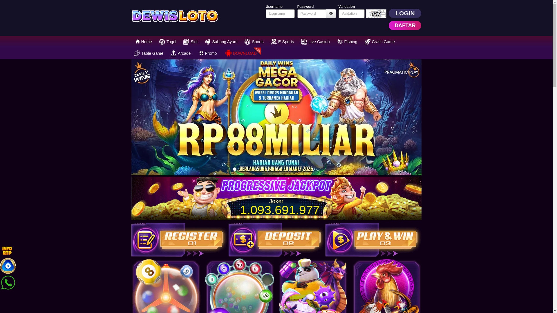 website screenshot of https://dewisloto3.click/