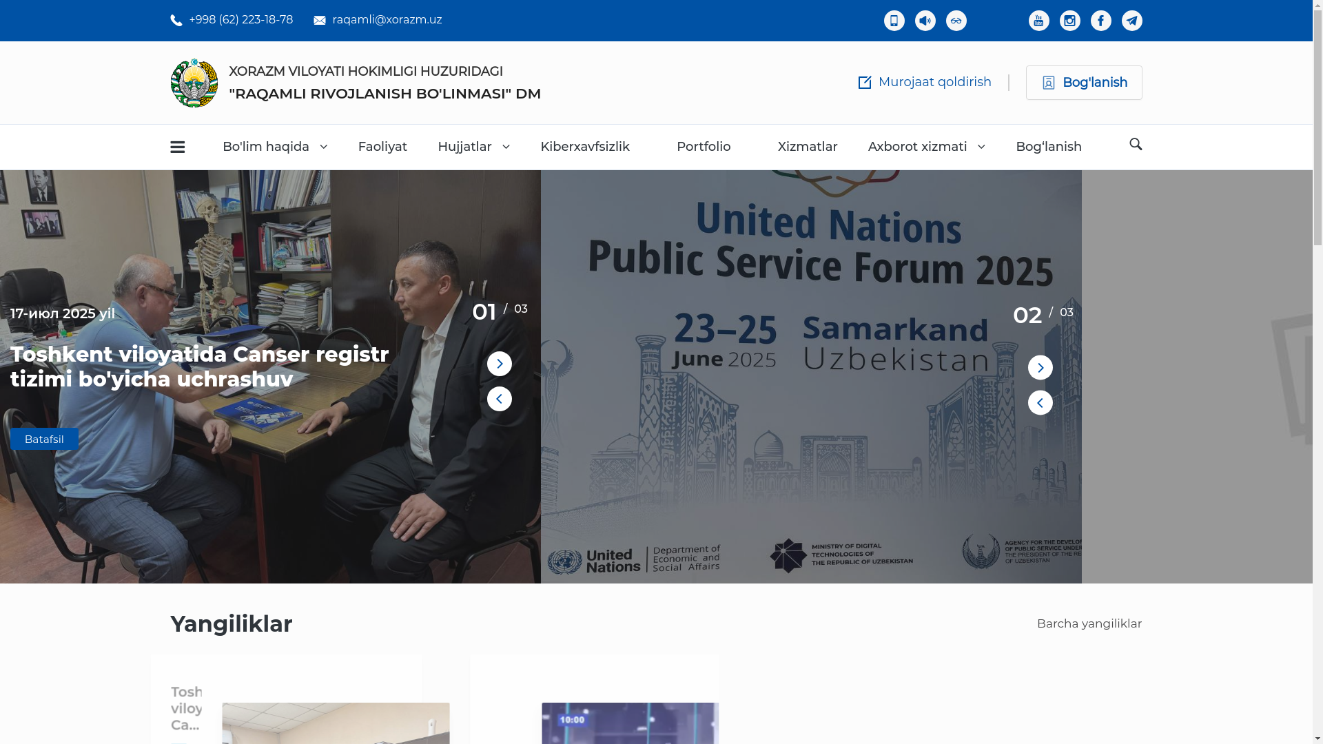 website screenshot of https://xorazm-tashqireklama.uz/