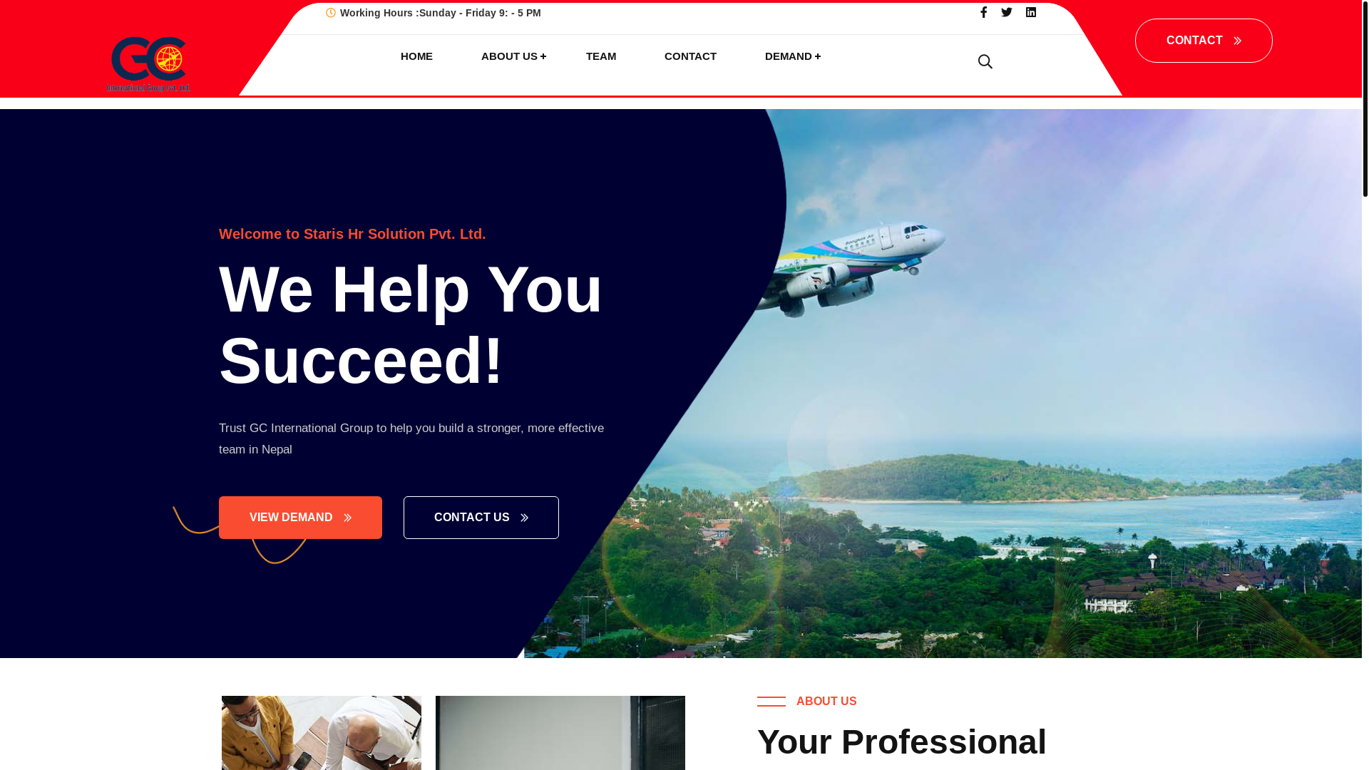 website screenshot of https://gcinternationalgroup.com.np/