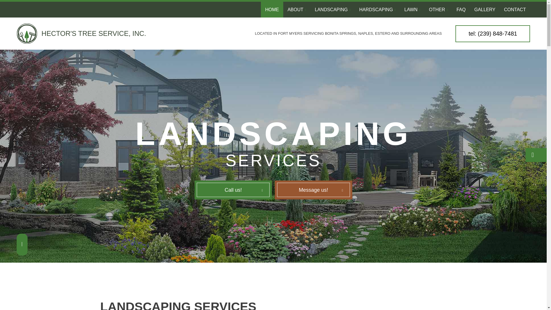 website screenshot of https://hectorstreeservicefl.com/