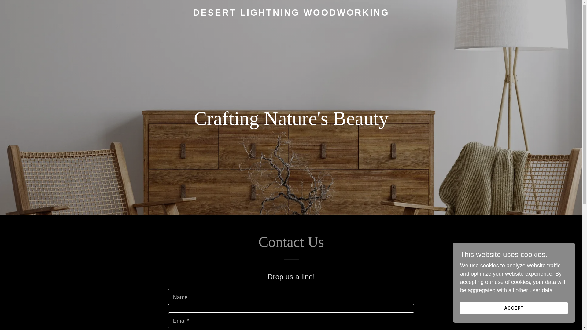 website screenshot of https://desertlightningwoodworking.com/