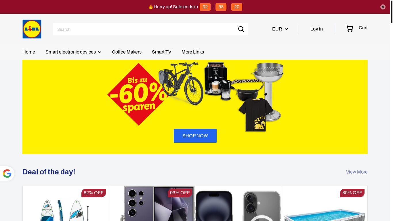 website screenshot of https://le-lidlerustore.uk/