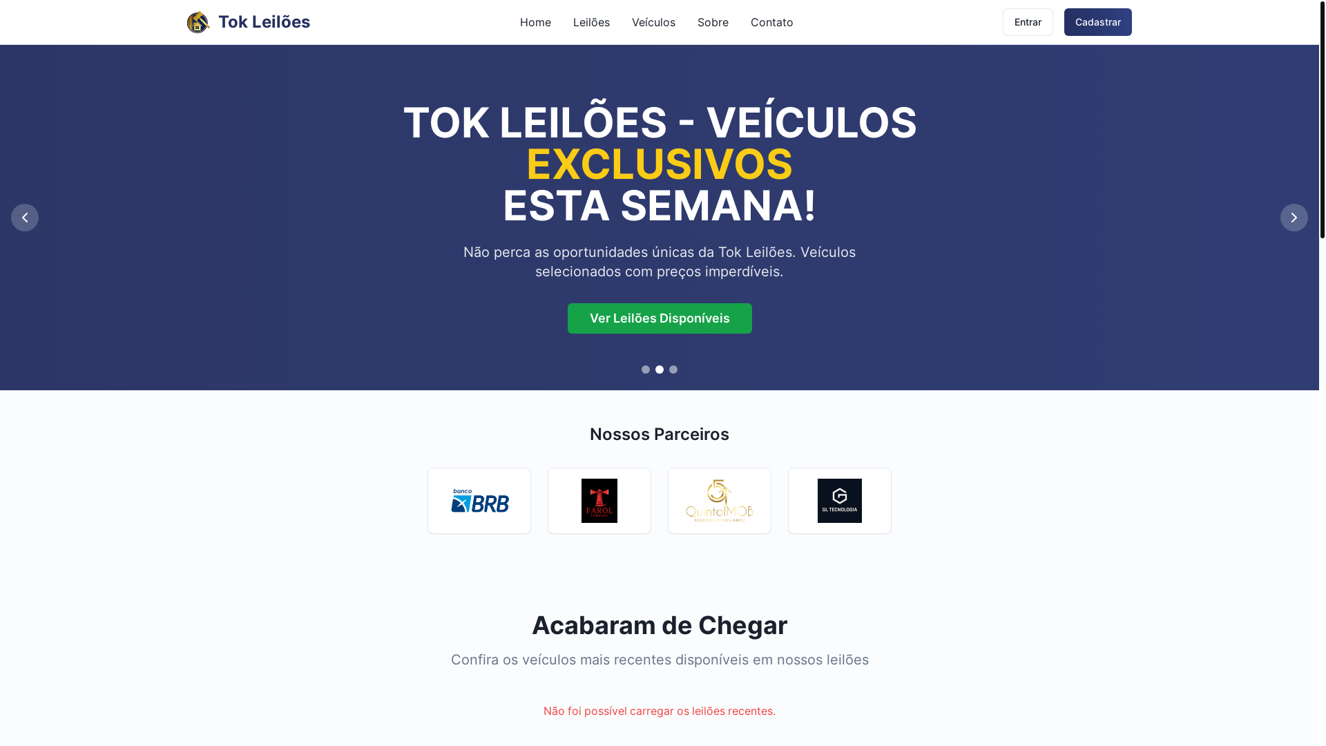 website screenshot of https://tokleiloes.com.br/