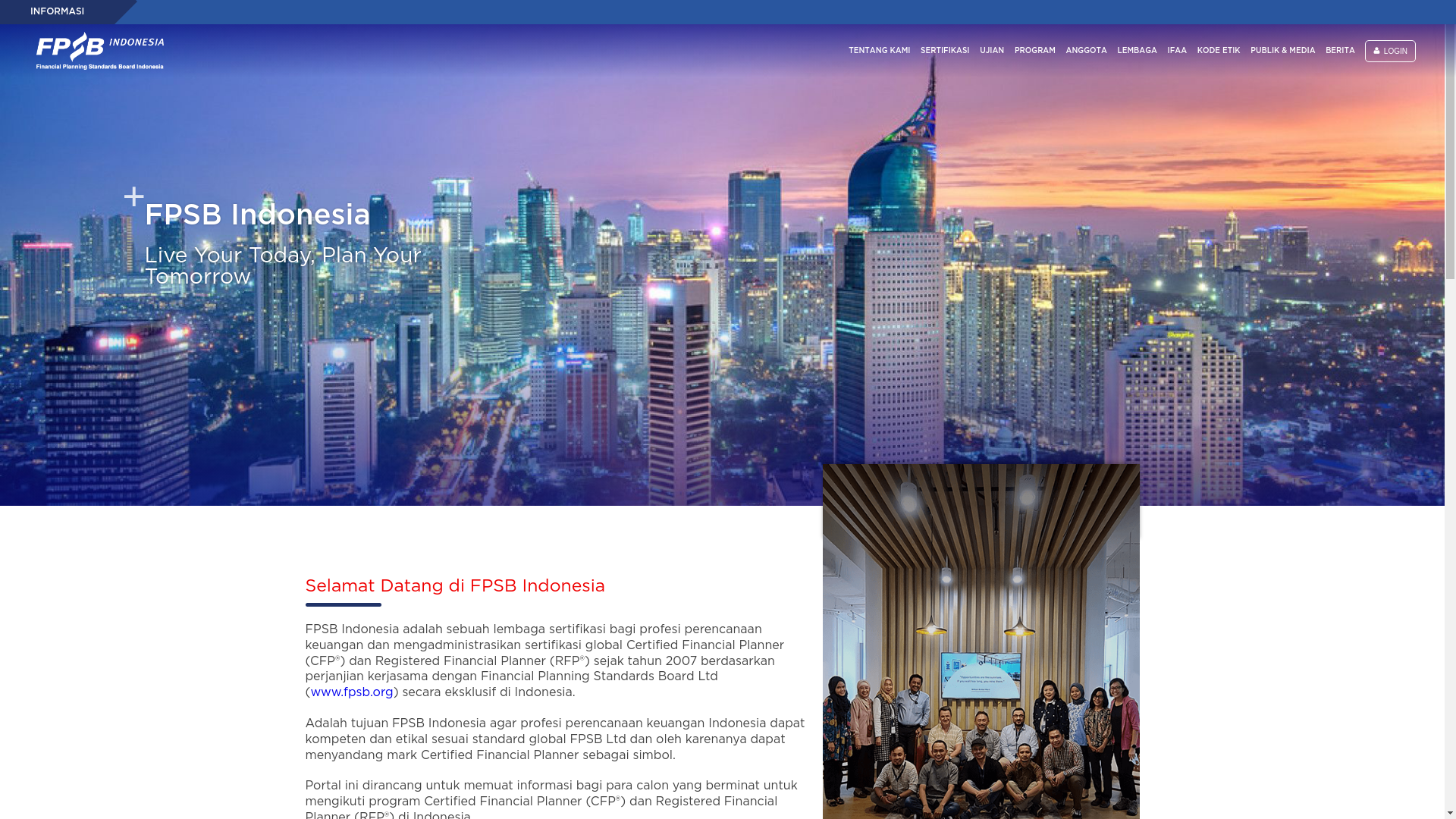 website screenshot of https://www.fpsbindonesia.org/