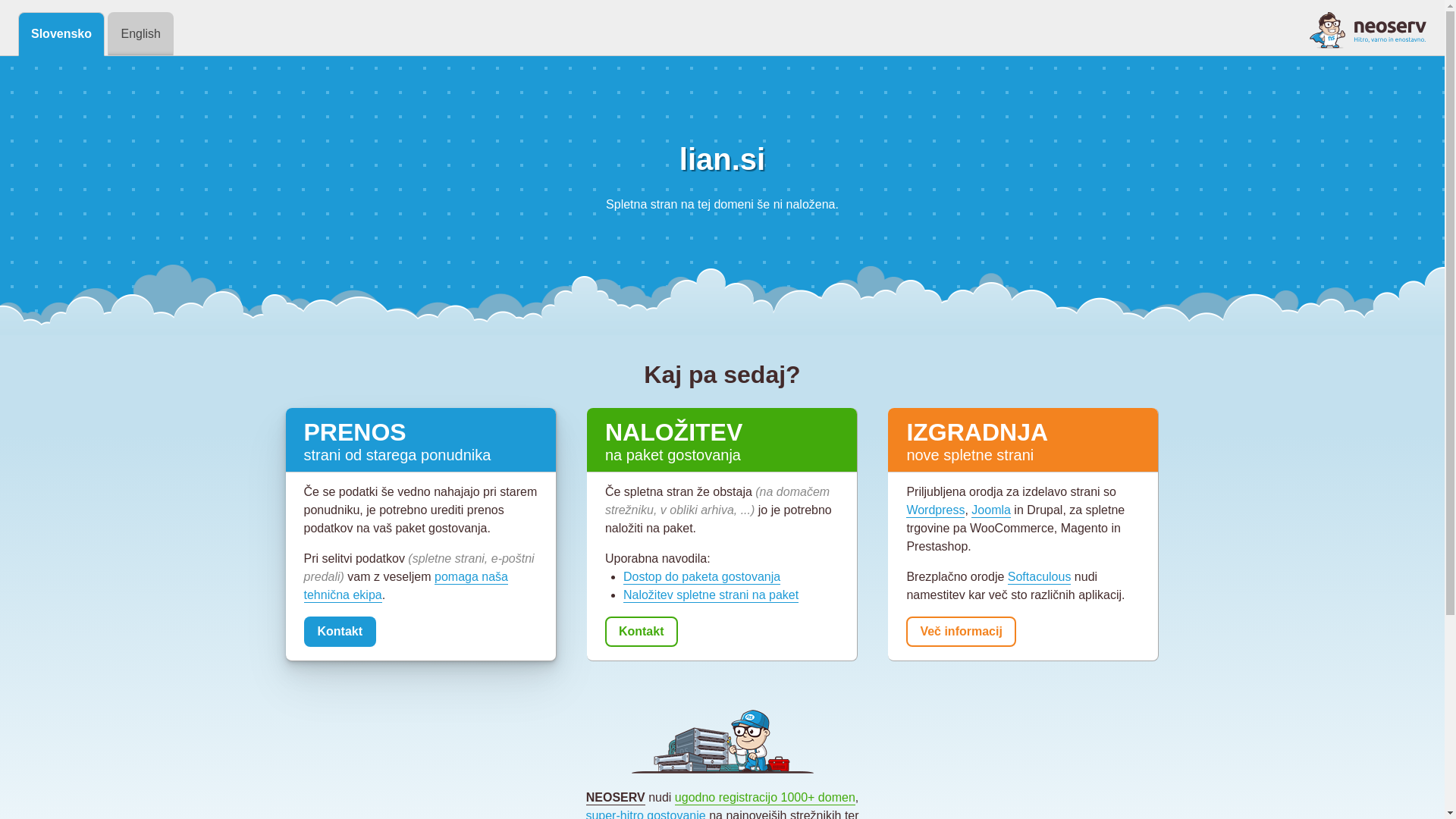 website screenshot of https://lian.si/