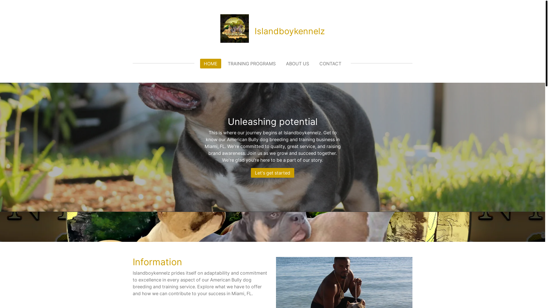 website screenshot of https://islandboykennelz.com/