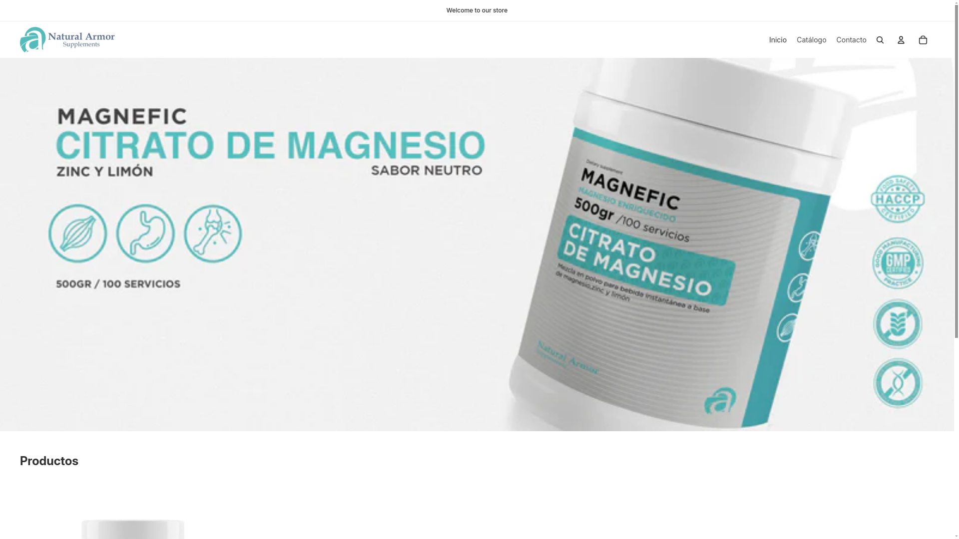 website screenshot of https://naturalarmor.com.pe/