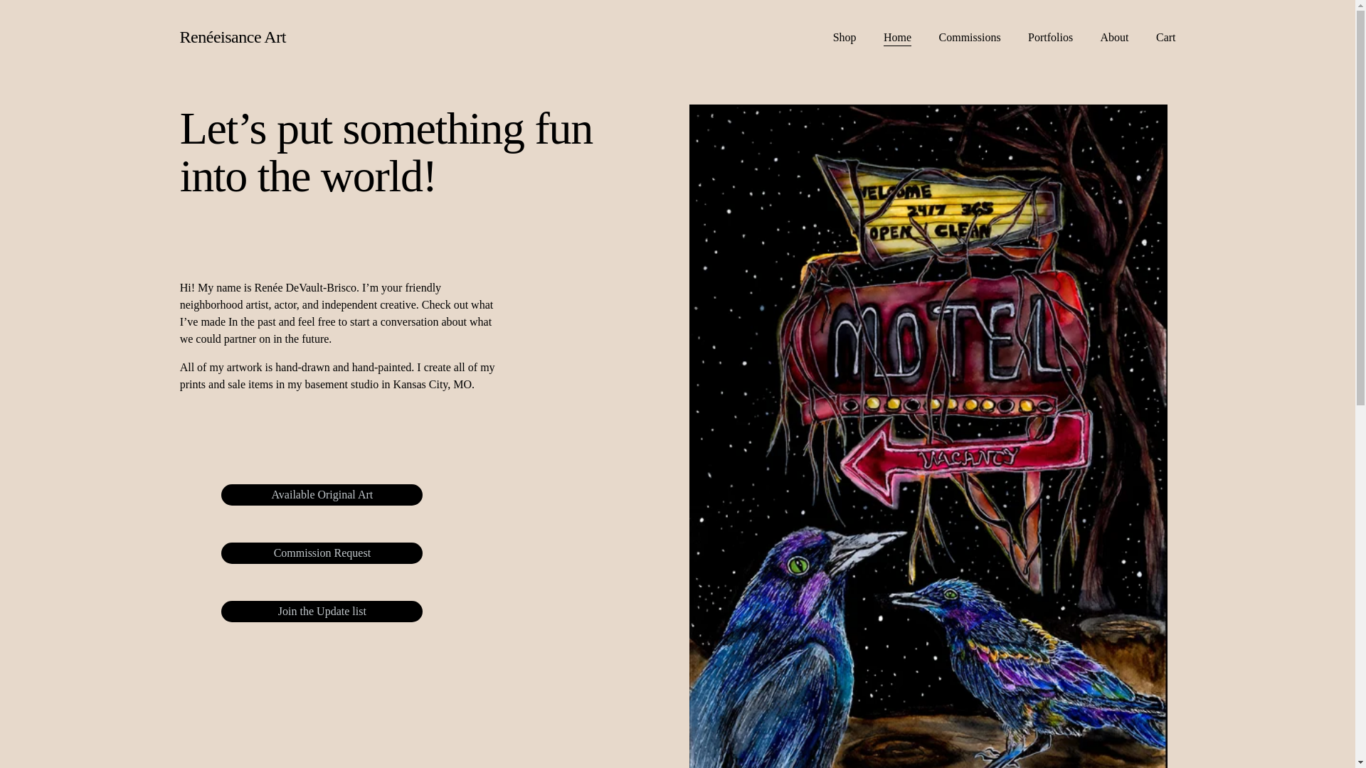 website screenshot of https://reneeisance.art/