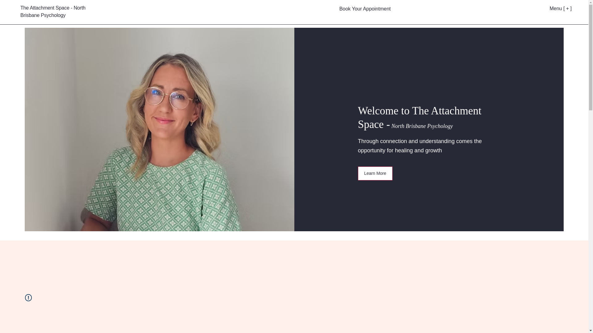 website screenshot of https://theattachmentspace.com.au/