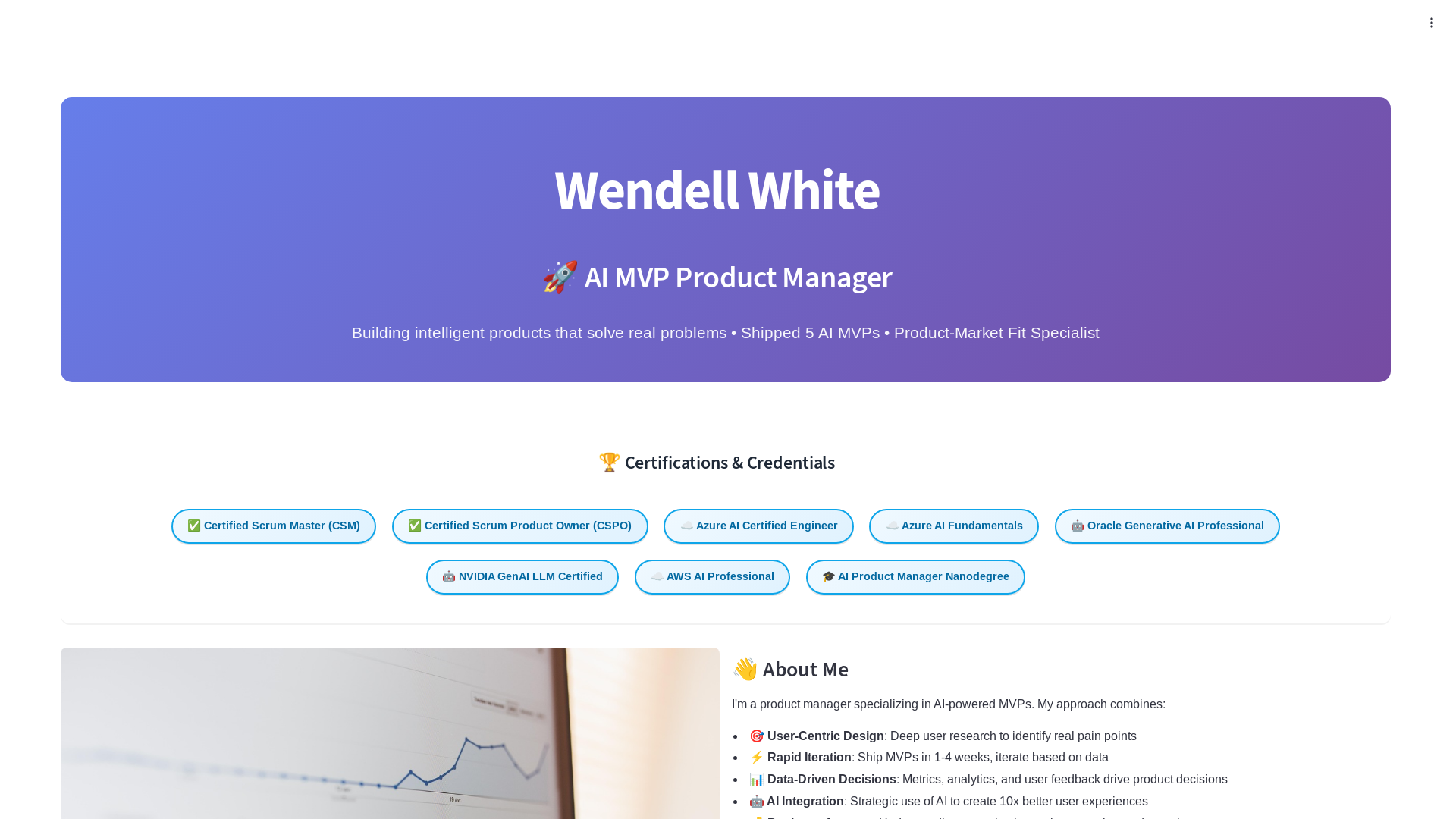 website screenshot of https://wendellwhiteai.com/