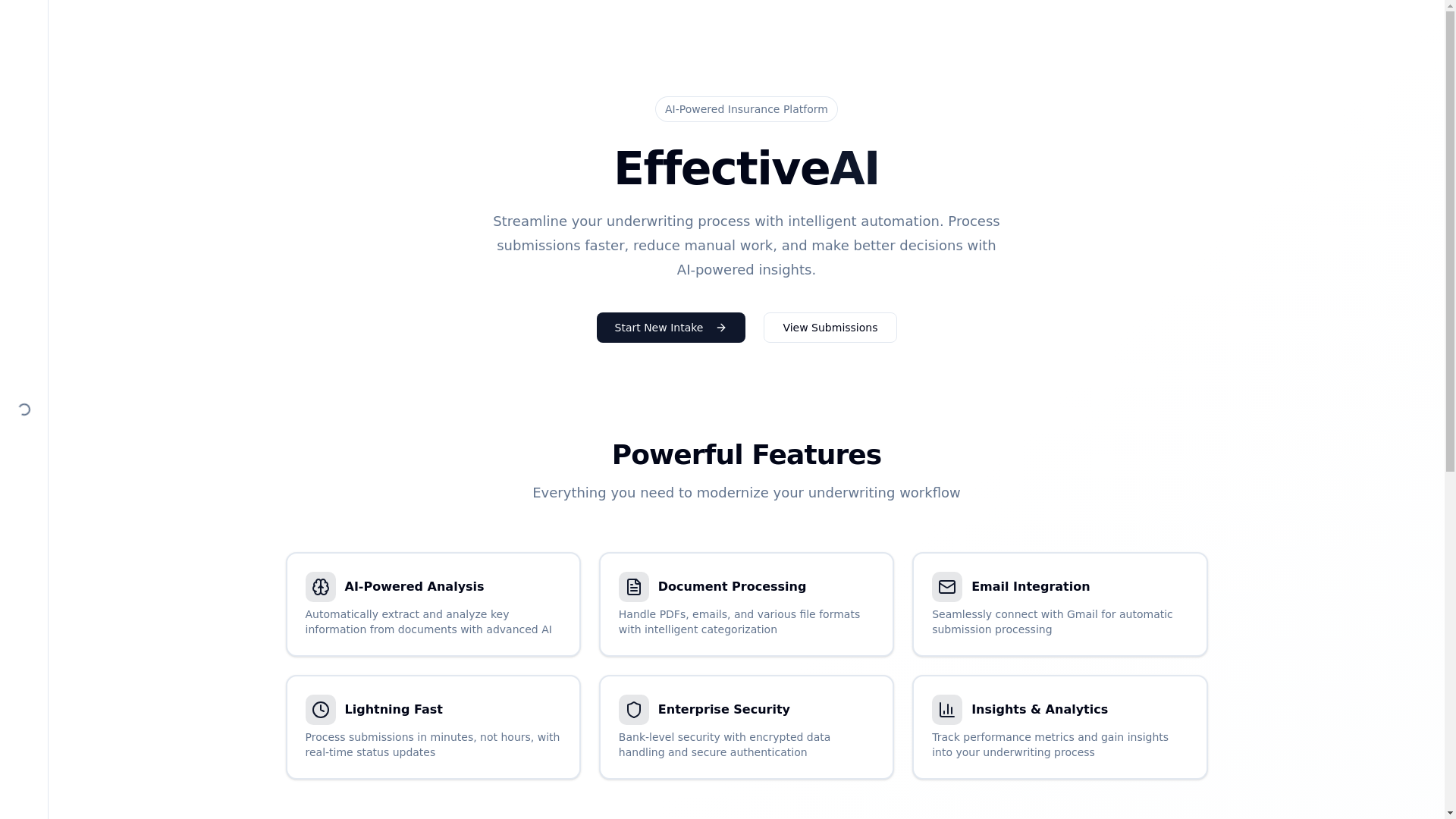 website screenshot of https://effectiveai-staging.app/