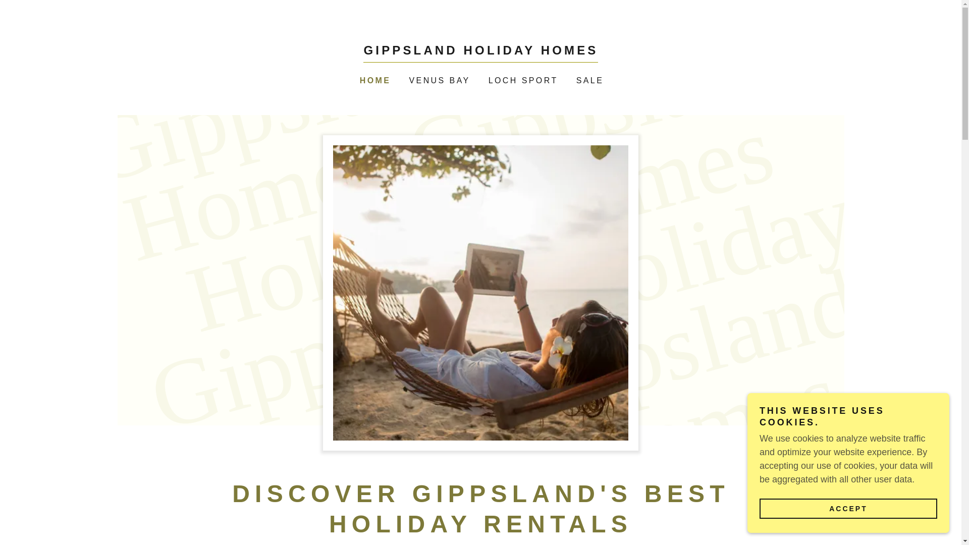 website screenshot of https://gippsland-holidayhomes.com.au/