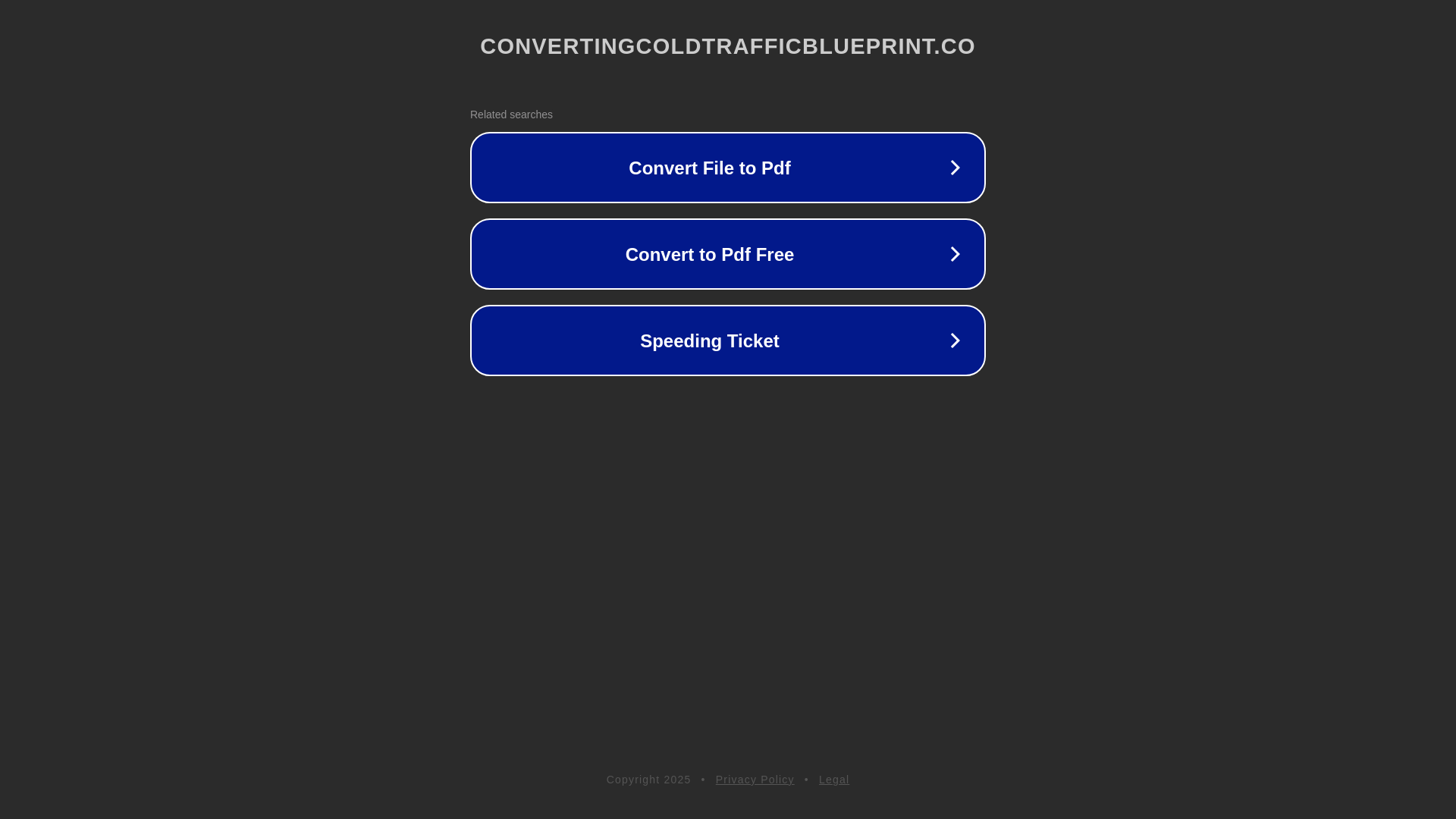 website screenshot of https://convertingcoldtrafficblueprint.co/