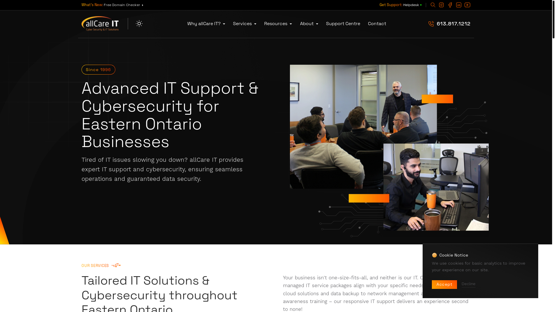 website screenshot of https://allcareit.com/