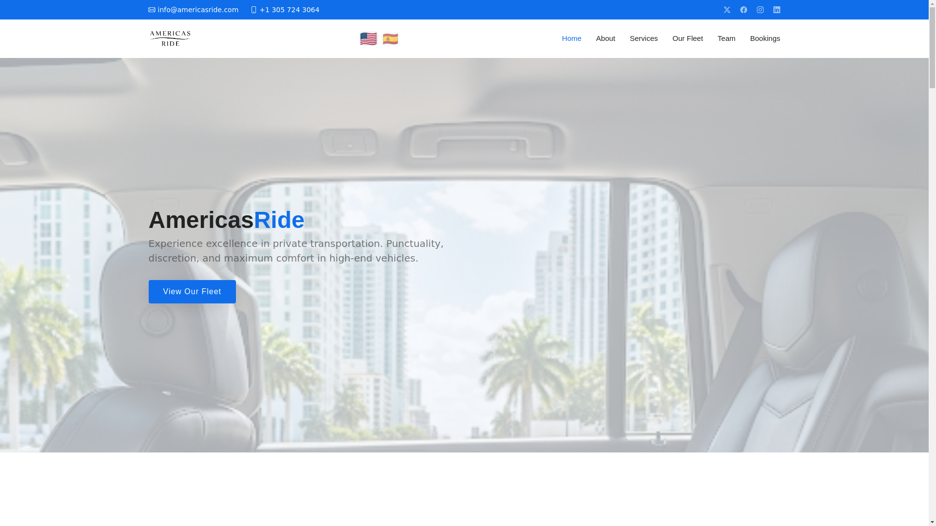 website screenshot of https://americasridevip.com/