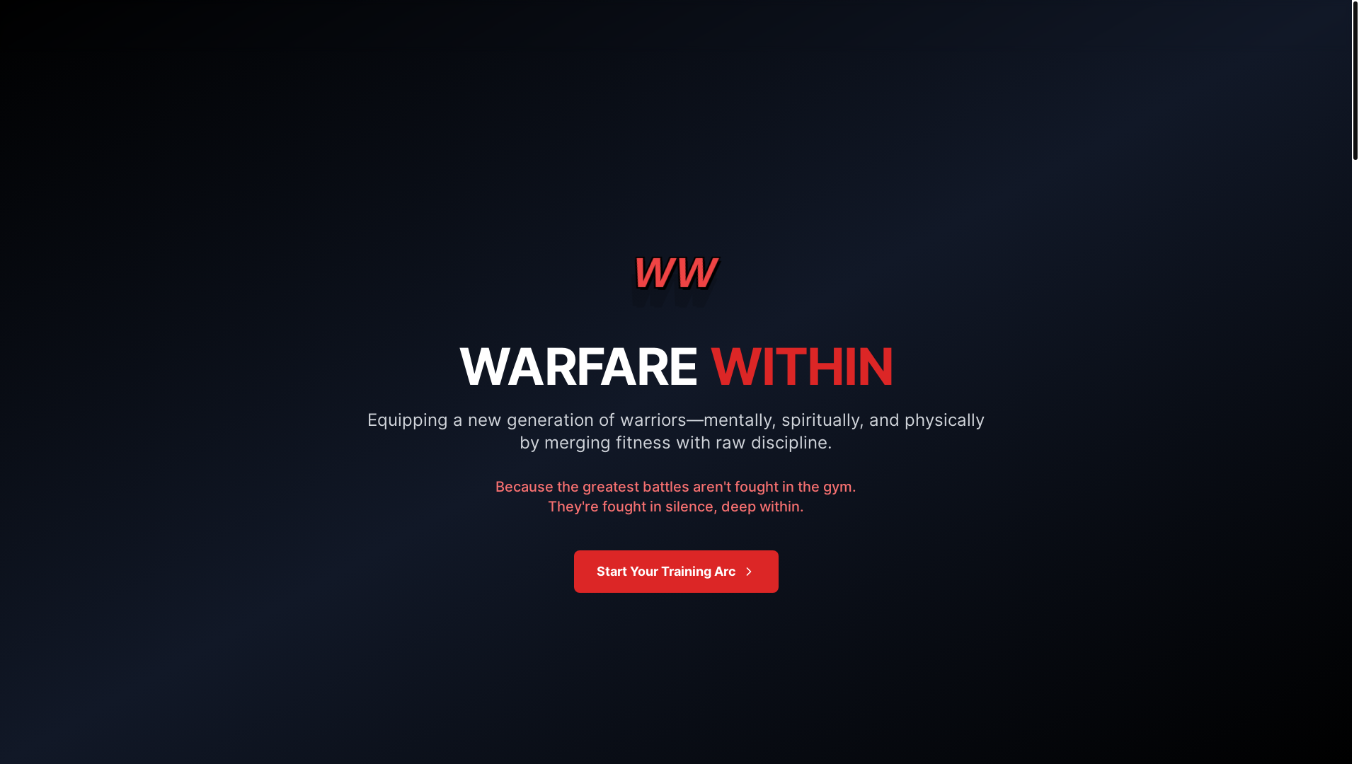website screenshot of https://warfarewithin.com/