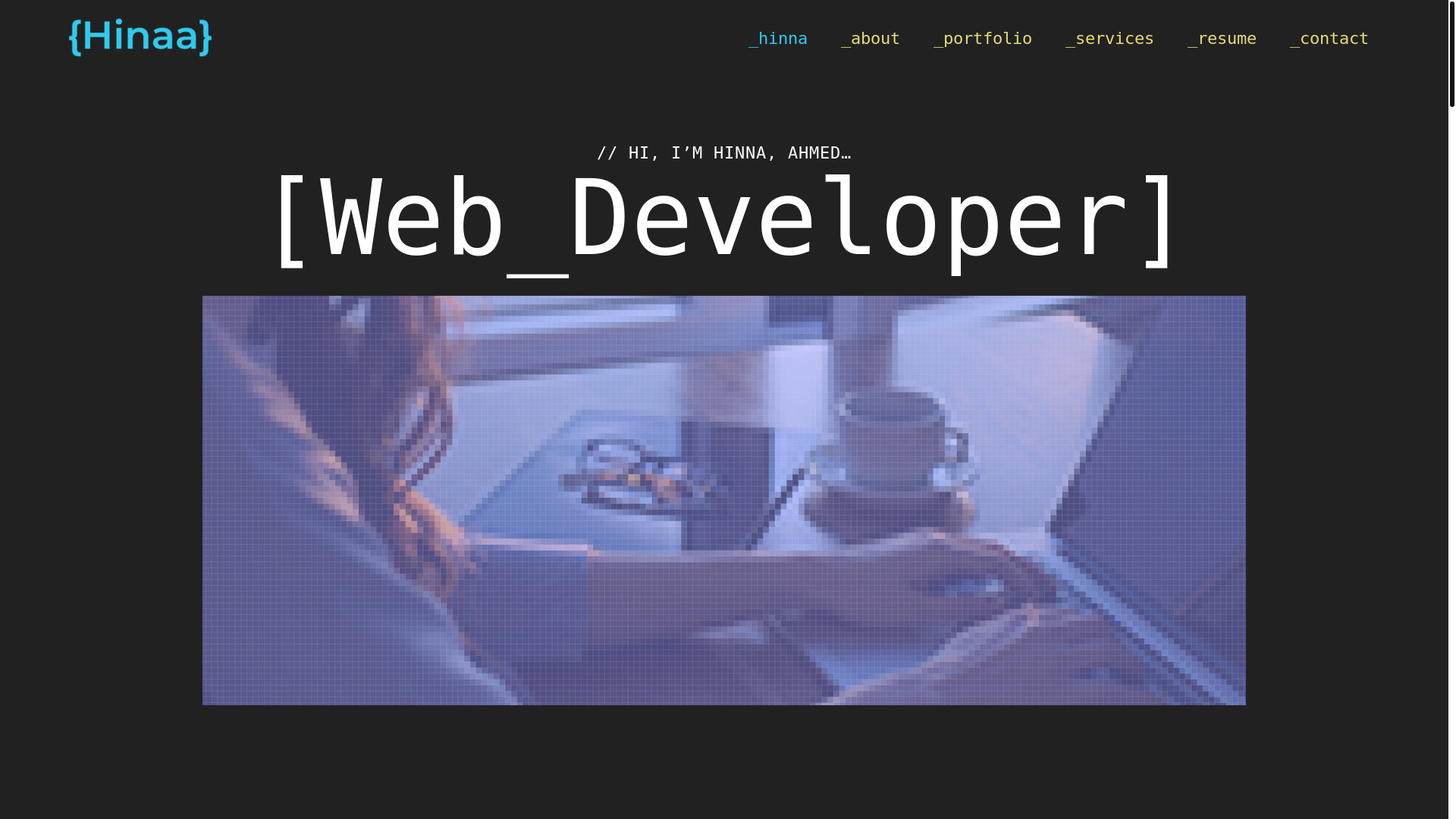 website screenshot of https://hinnaahmed.com/