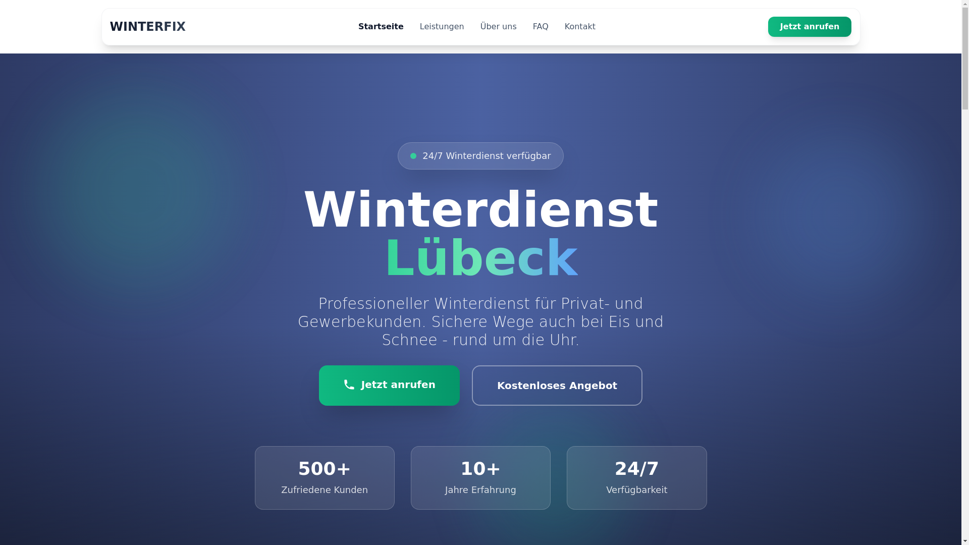 website screenshot of https://winterfix.de/