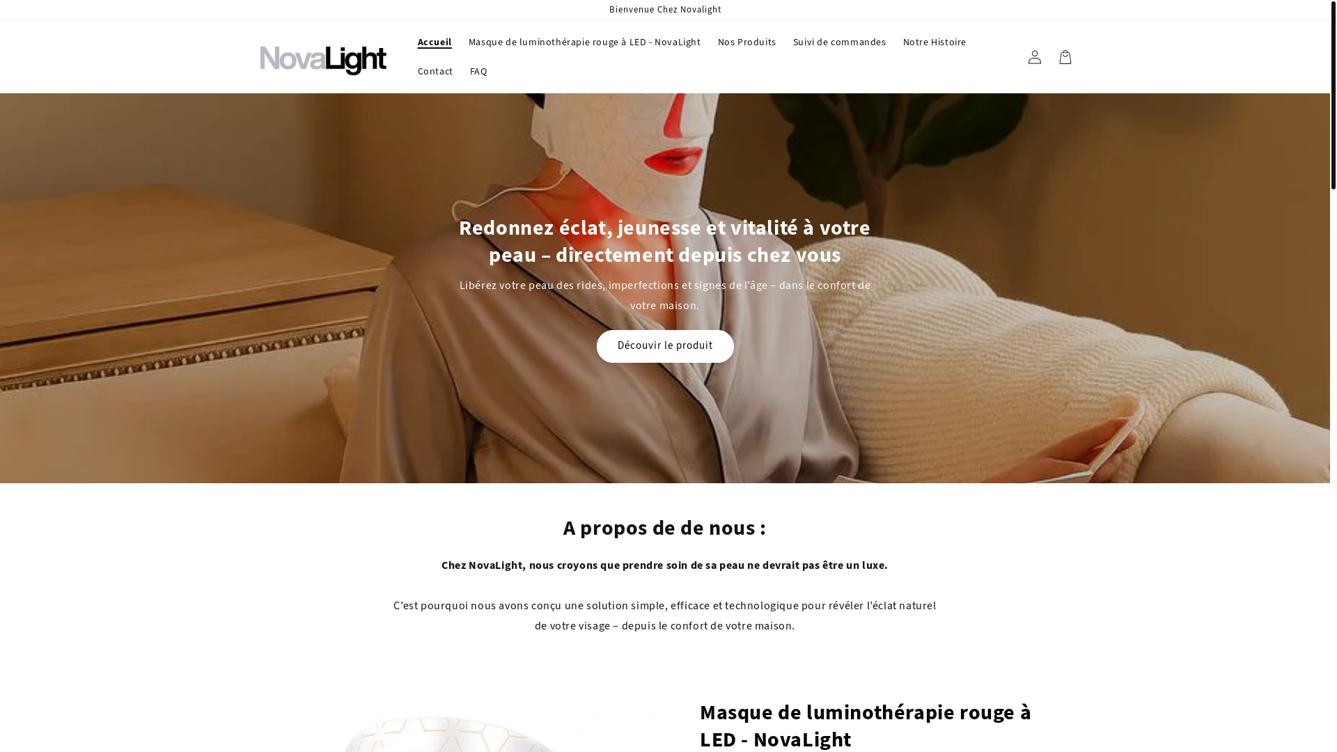 website screenshot of https://novalight-beauty.com/