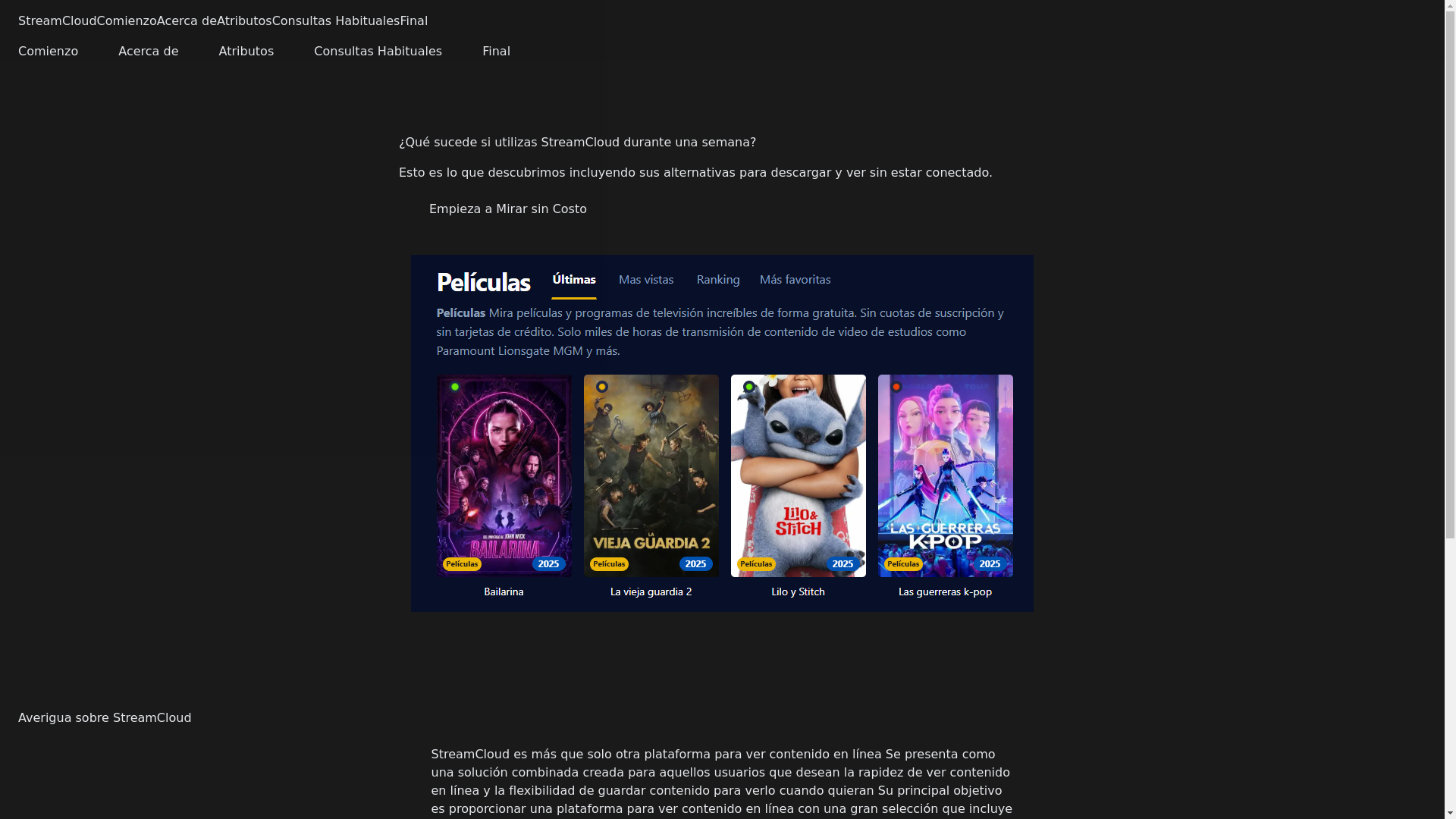 website screenshot of https://streamcloud-mw4s.pages.dev/
