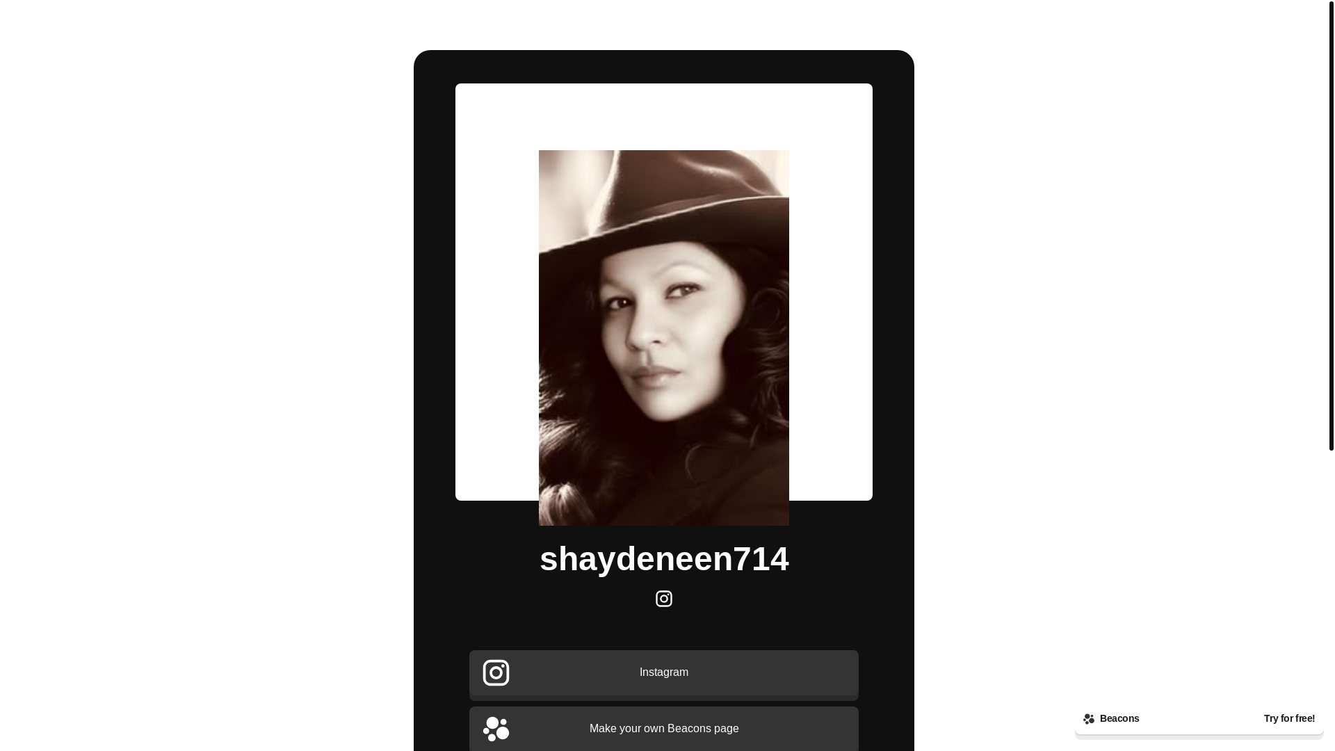 website screenshot of https://shaydeneen714.com/