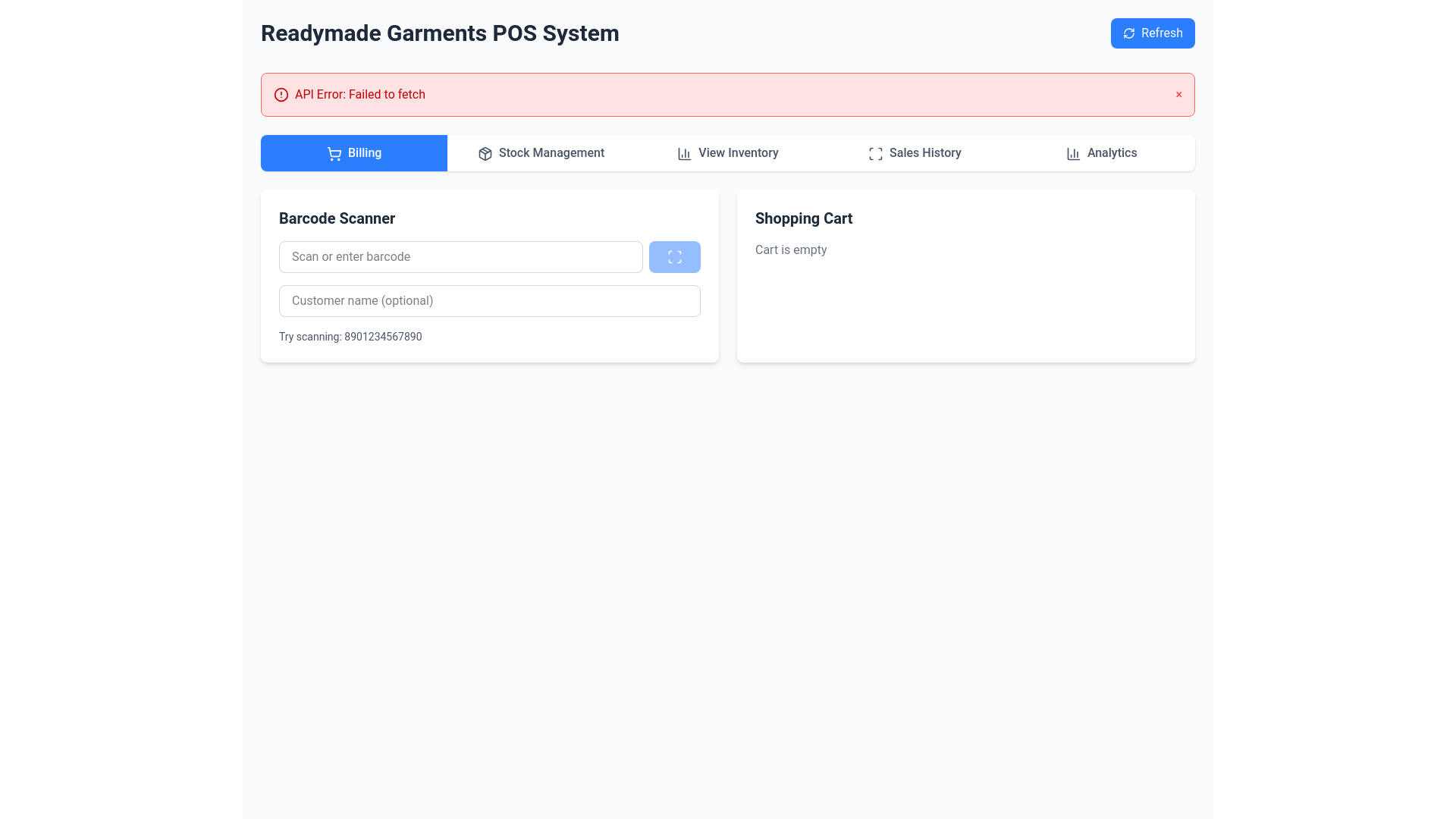 website screenshot of https://garment-pos.pages.dev/