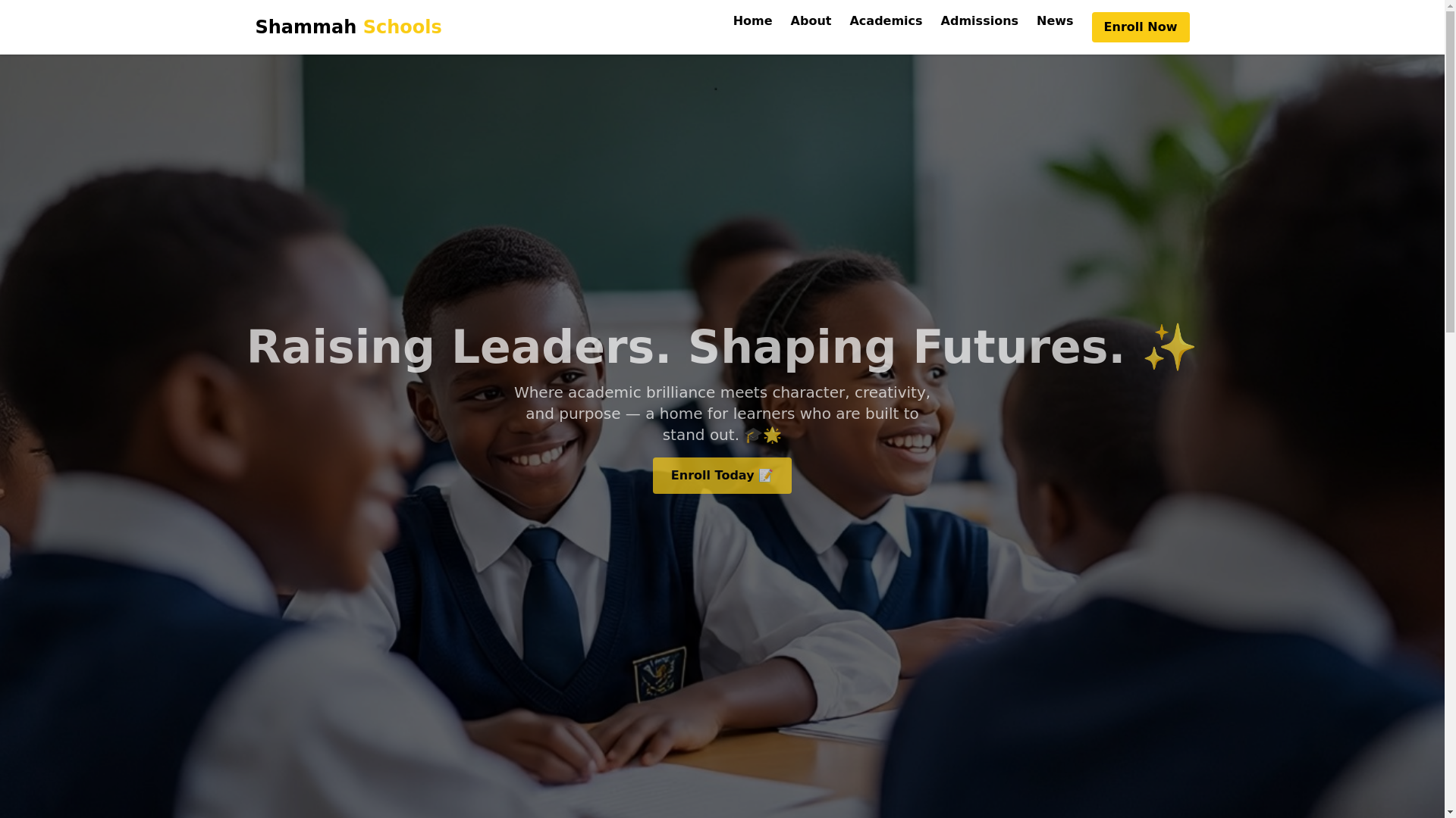 website screenshot of https://shammahgroupofschools.com.ng/