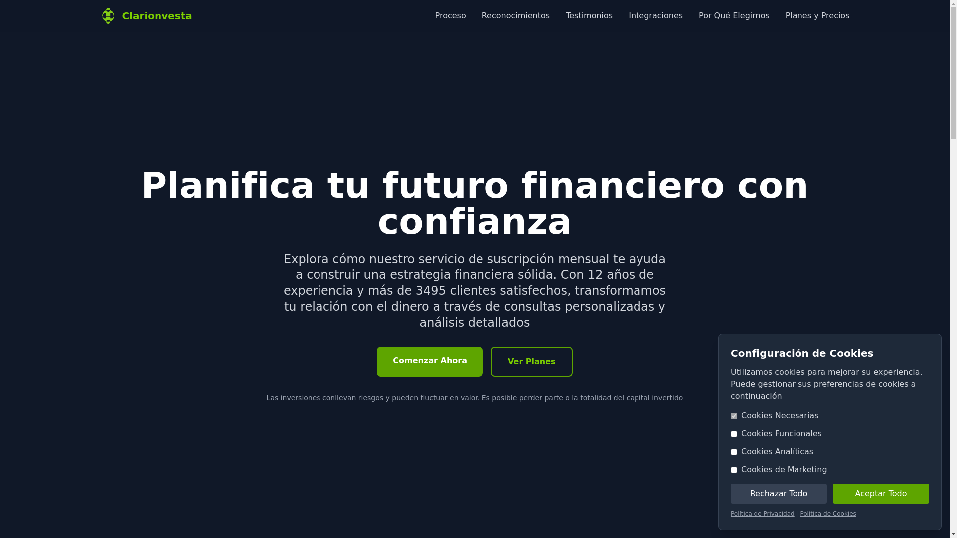 website screenshot of https://clarionvesta.com