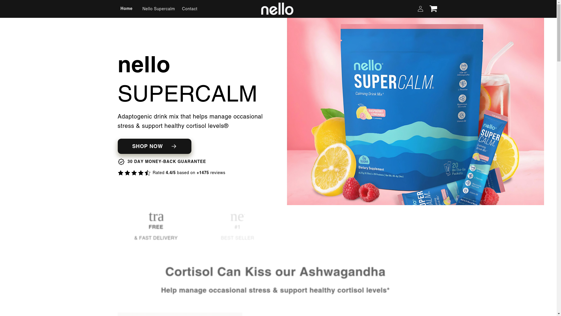 website screenshot of https://nello-supercalm.com/