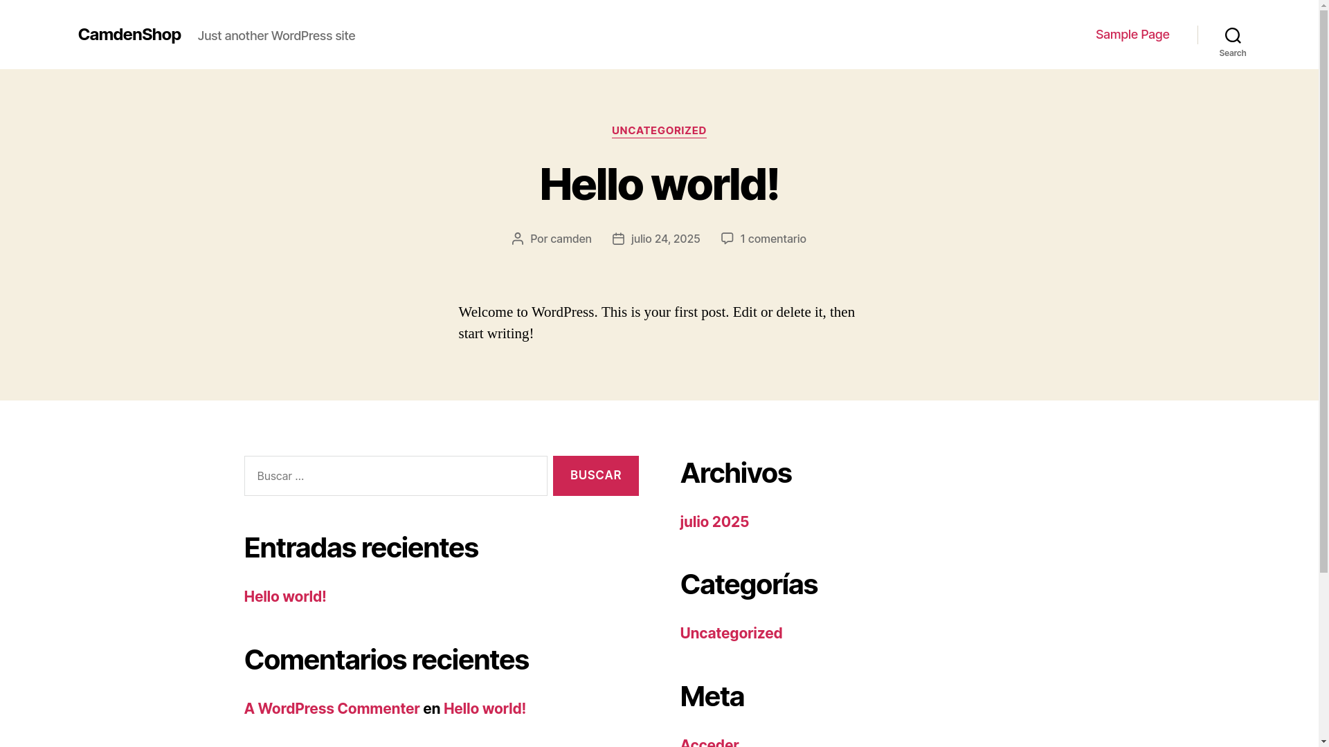 website screenshot of https://camdenshopspain.com/