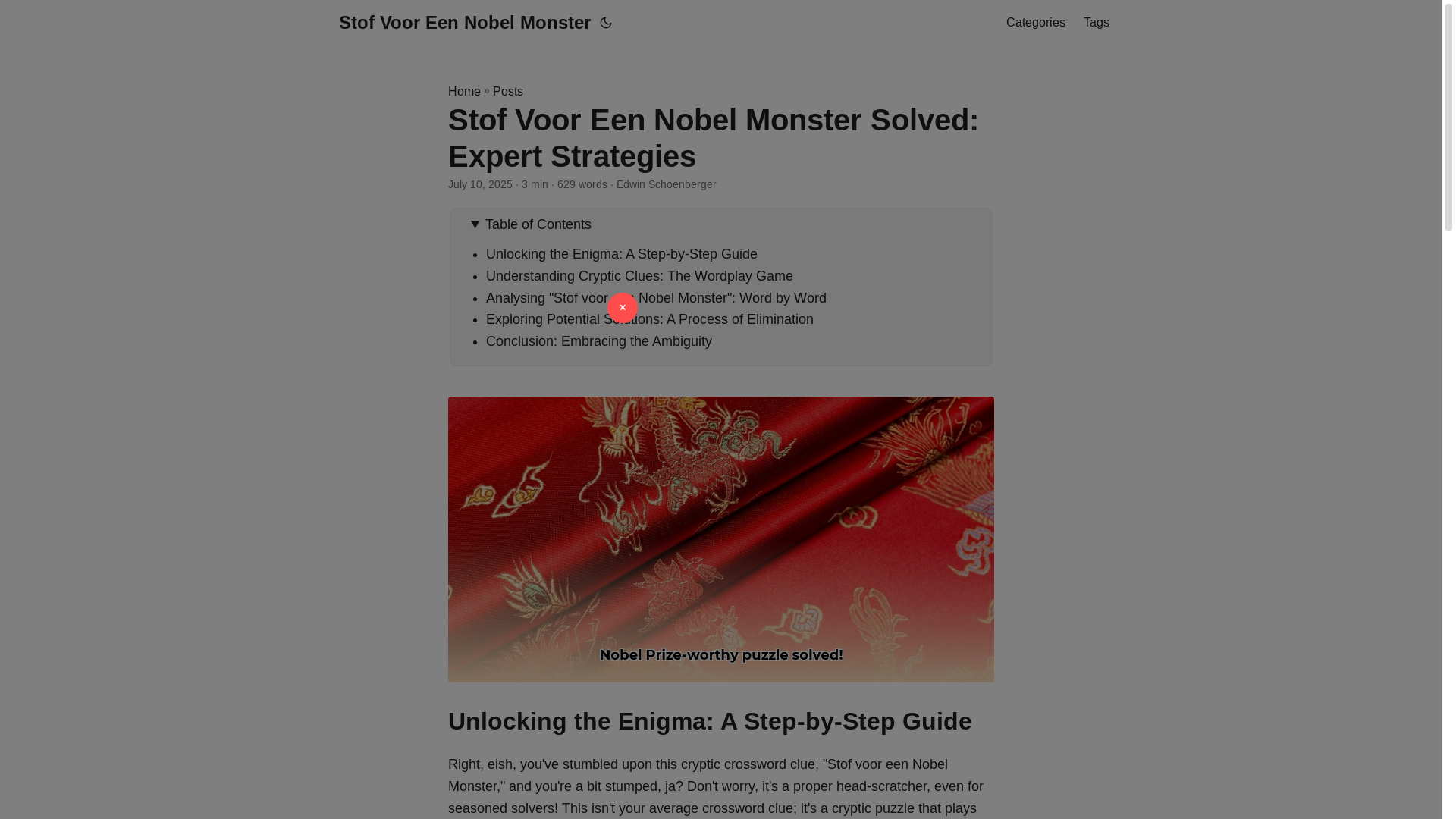 website screenshot of https://stof-voor-een-nobel-monster.pages.dev/