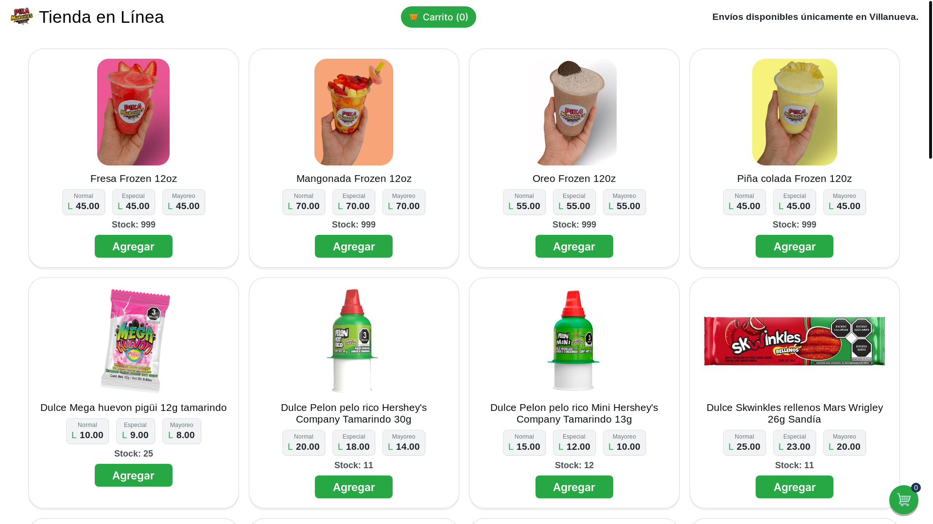website screenshot of https://pikamunchies.com/