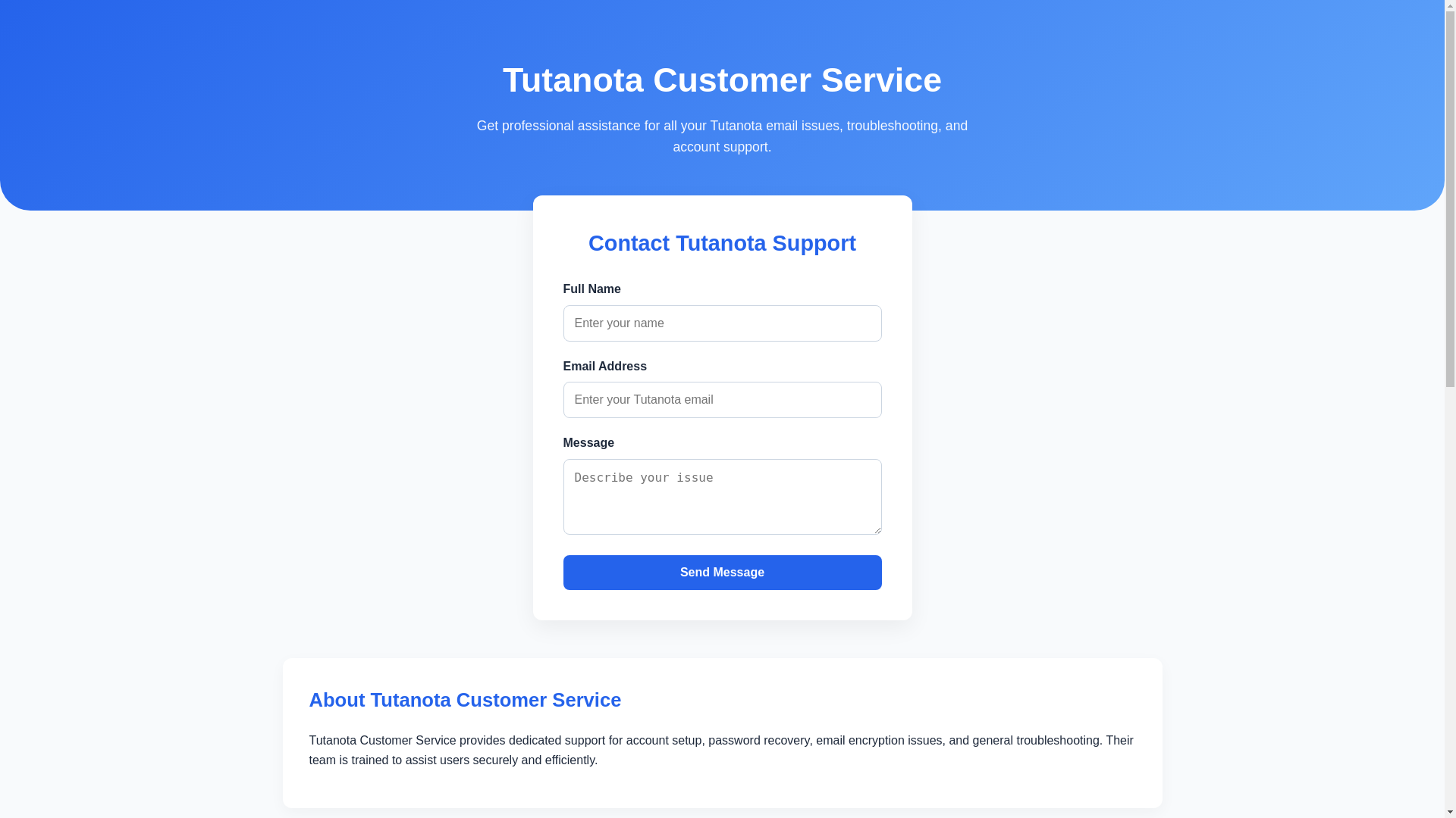 website screenshot of https://tutanota-customer-service.pages.dev/