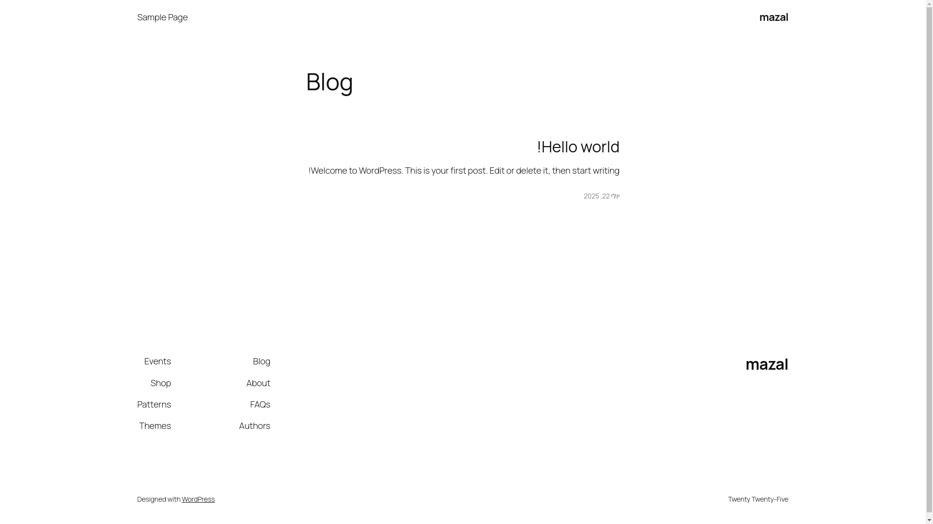 website screenshot of https://mazalsiani.co.il/