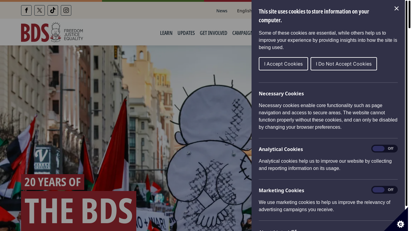 website screenshot of https://bdsmovement.net/