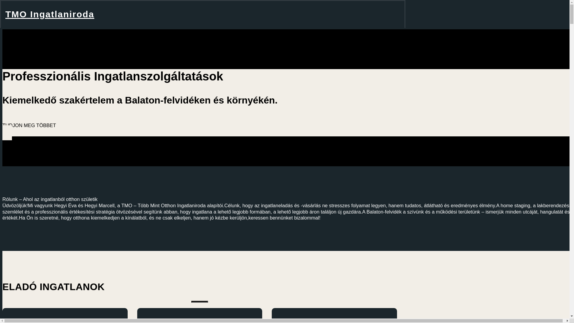 website screenshot of https://tmo-ingatlaniroda.com/