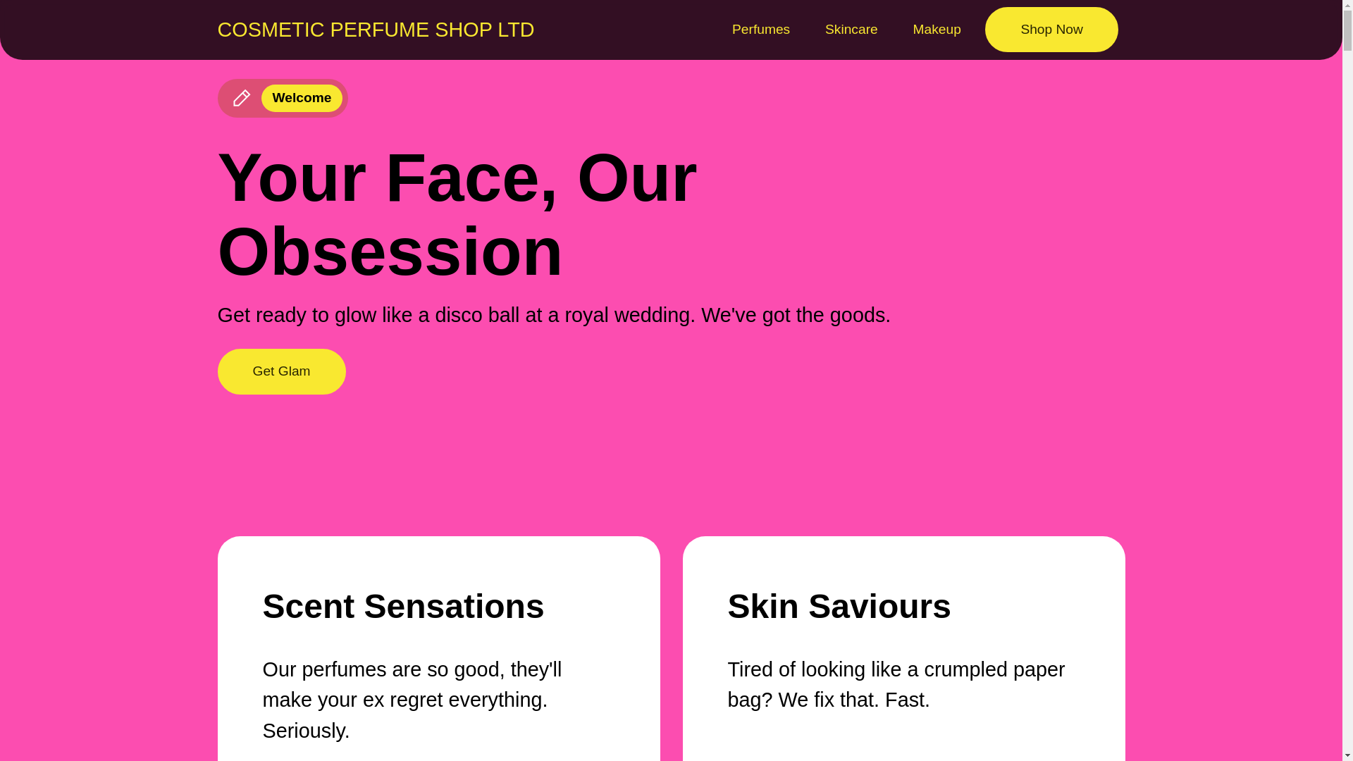 website screenshot of https://cosmeticperfume.shop/
