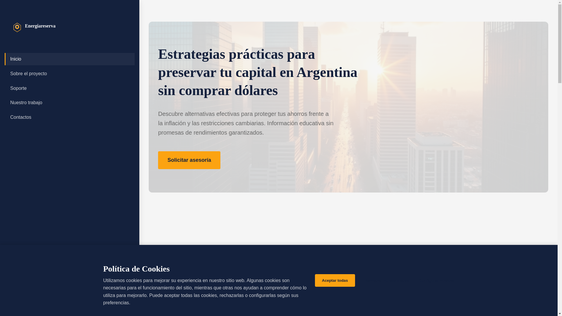 website screenshot of https://energiareserva.info/