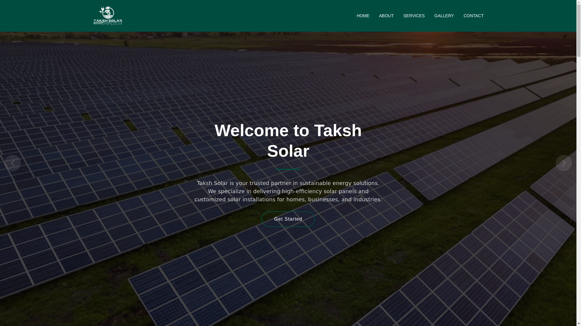 website screenshot of https://takshsolar.com/