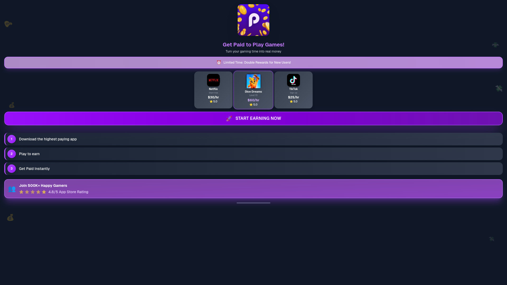 website screenshot of https://gamerewardz.app/