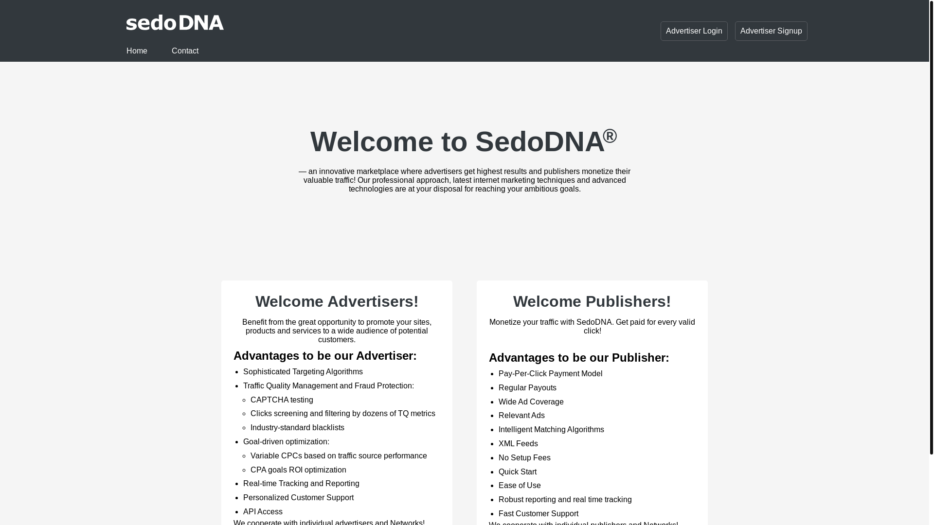 website screenshot of https://sedodna.com/