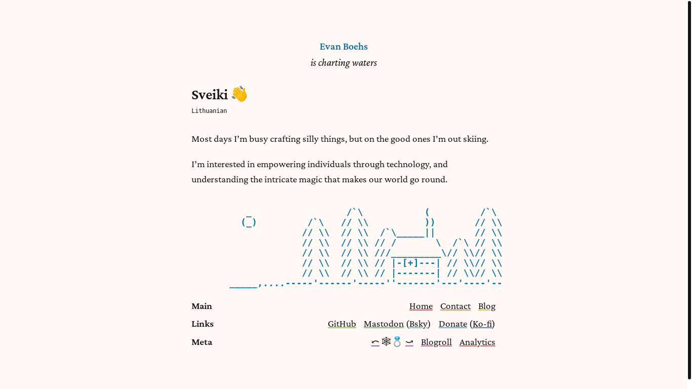website screenshot of https://boehs.pages.dev/