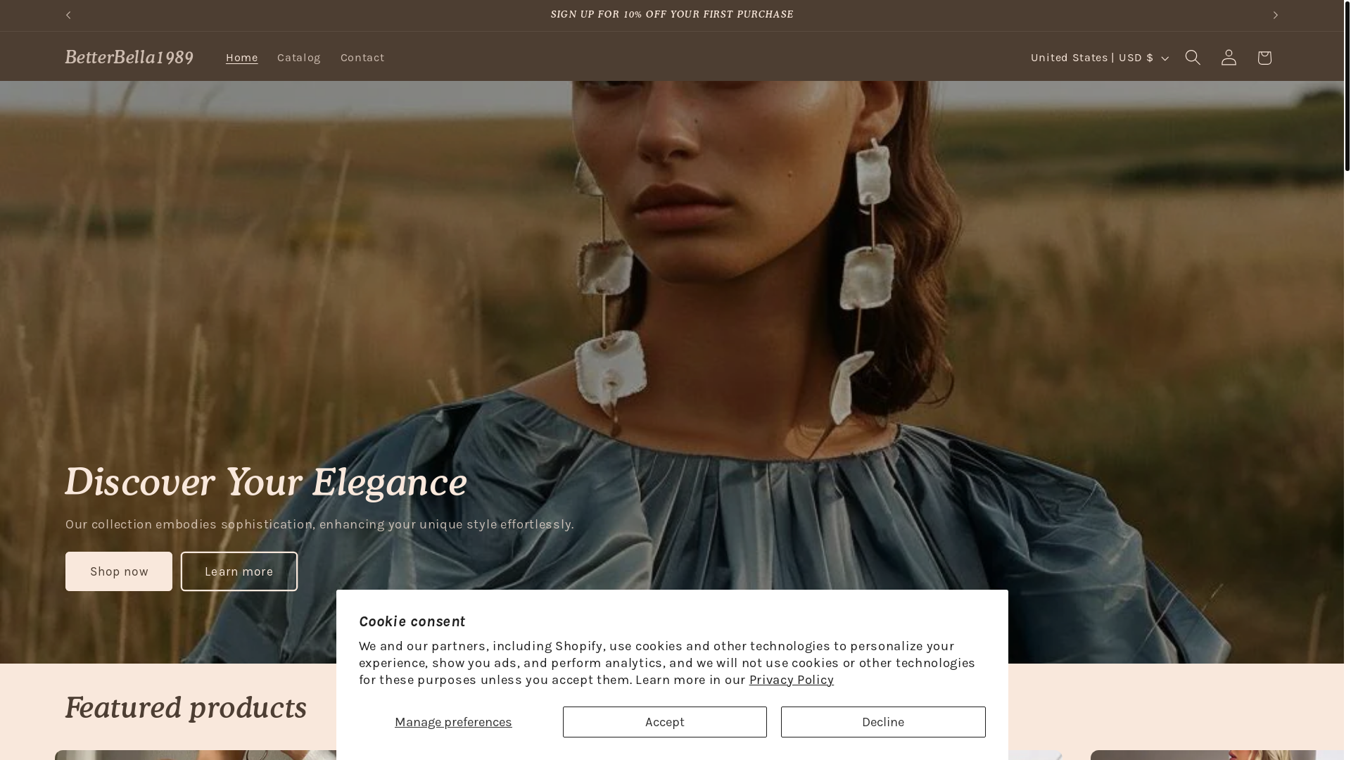 website screenshot of https://betterbelle.store/